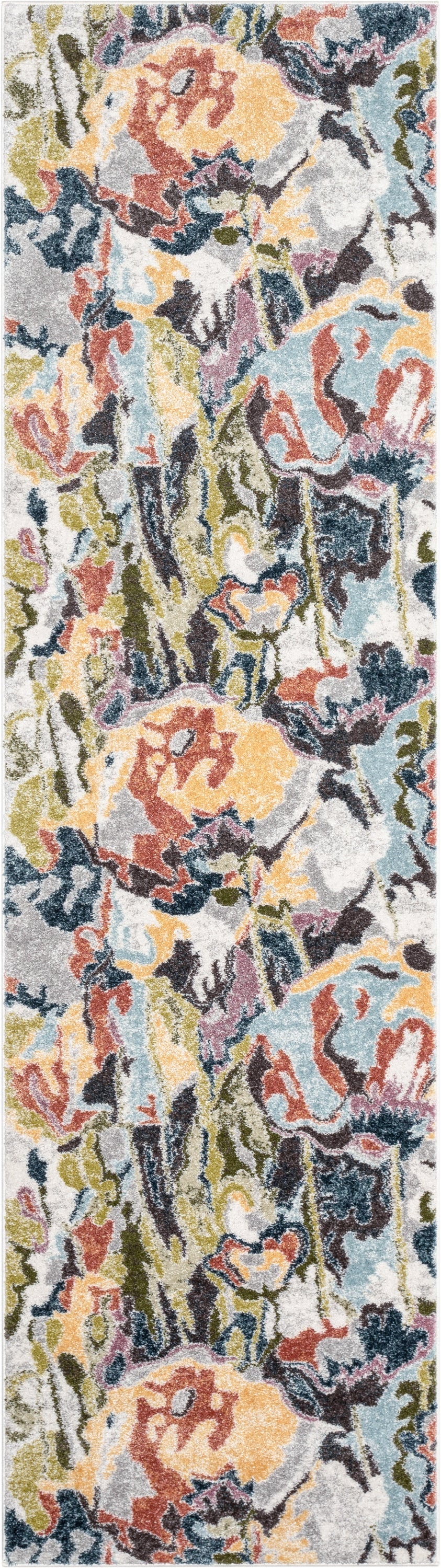 Posy Vintage Floral Blue Blush Rug IVY-34