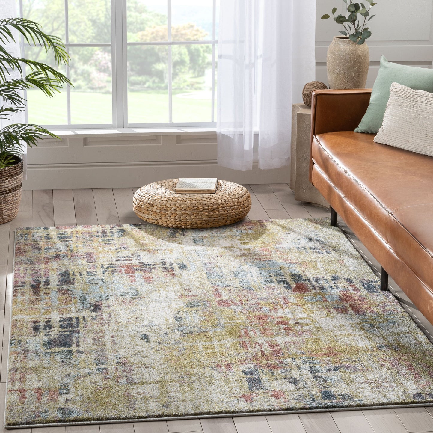 Elwood Modern Abstract Green Blue Rug IVY-45
