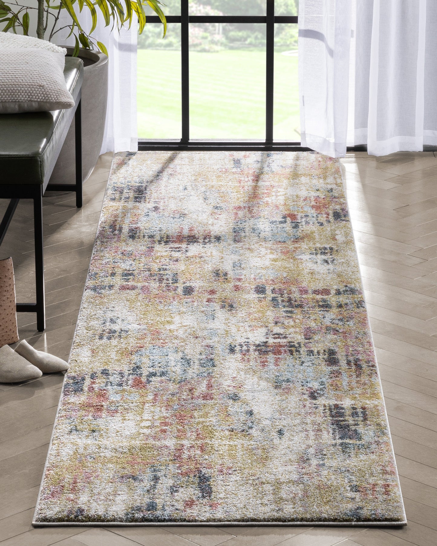Elwood Modern Abstract Green Blue Rug IVY-45