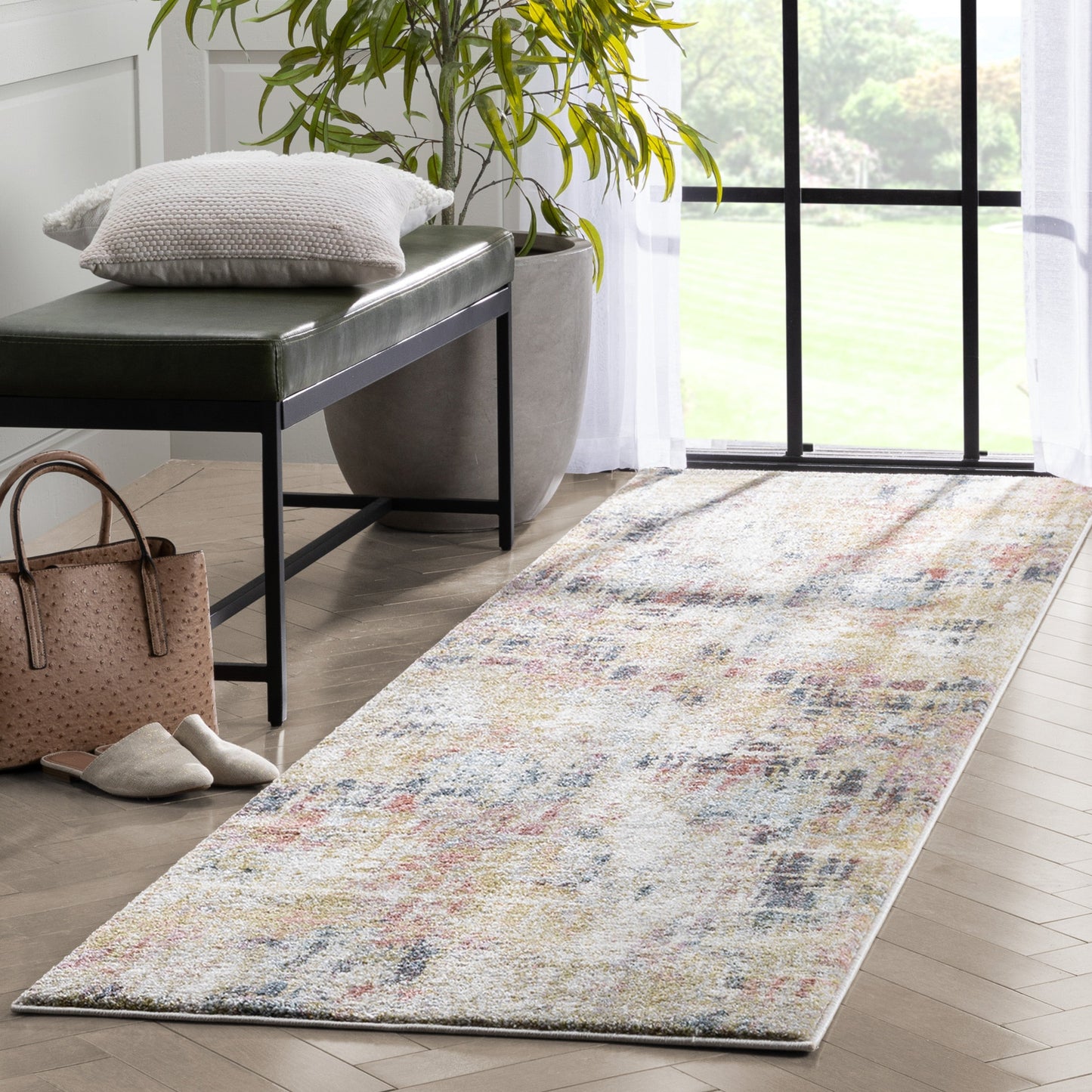 Elwood Modern Abstract Green Blue Rug IVY-45