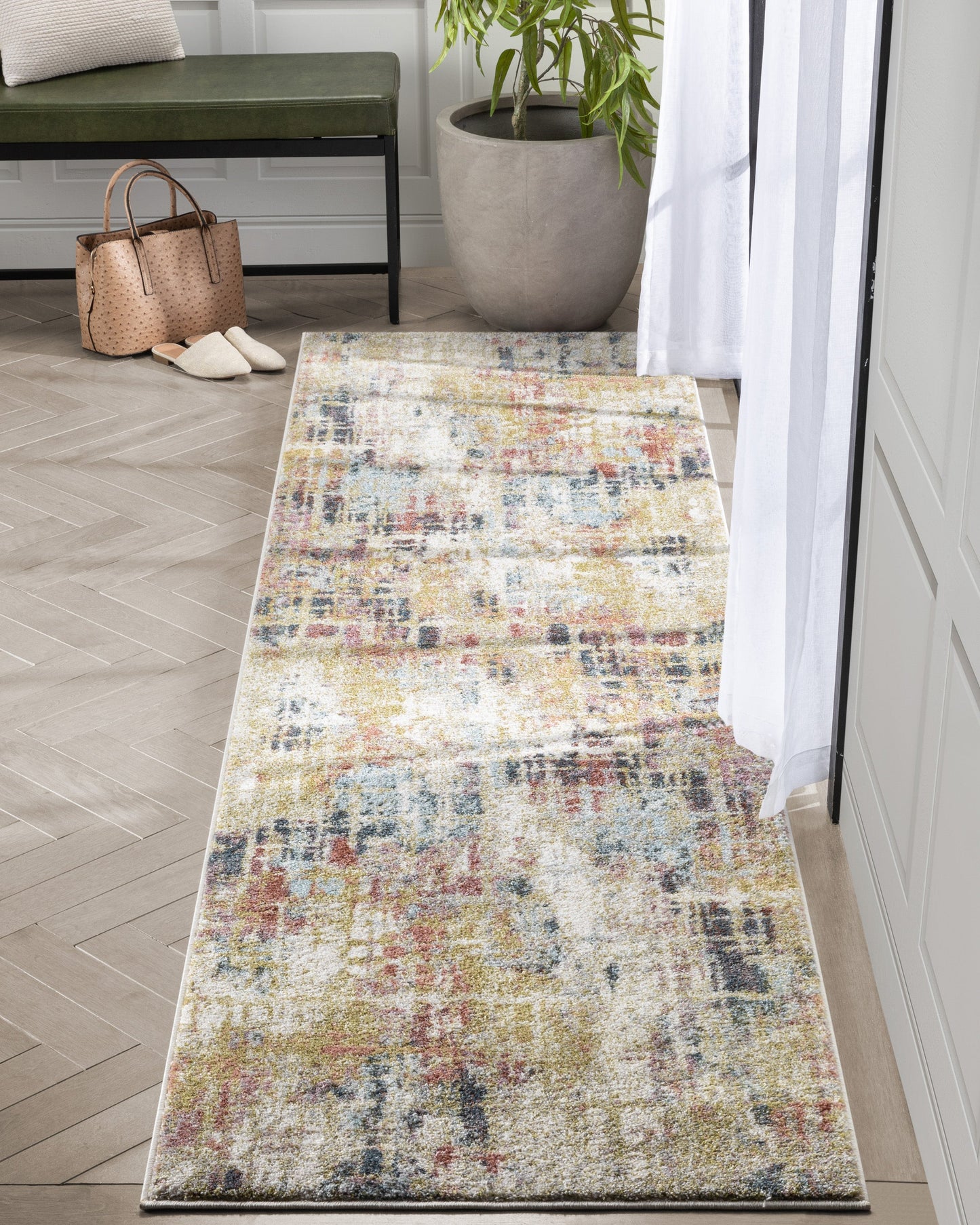 Elwood Modern Abstract Green Blue Rug IVY-45