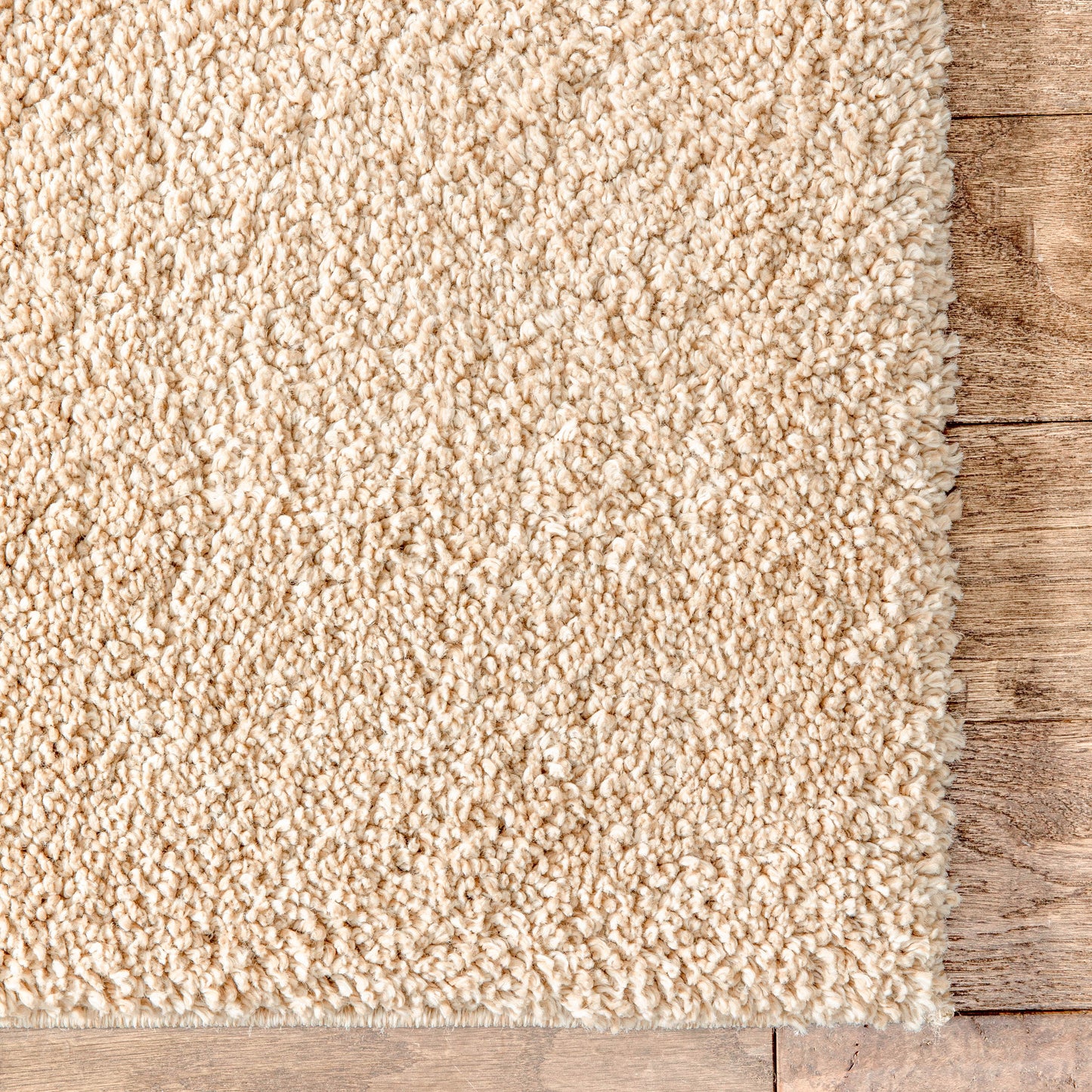 Halden Solid Pattern Ivory Thick Nordic Shag Rug JU-12