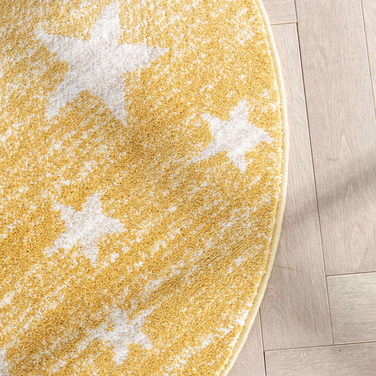 Stars Modern Geometric Yellow Kids Rug KEN-21-