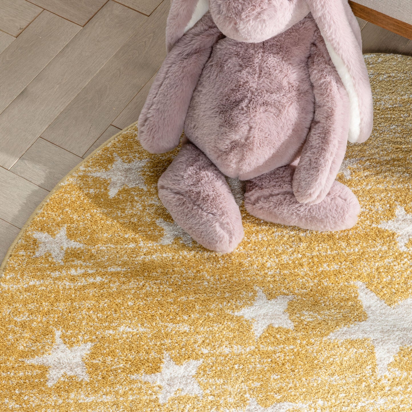 Stars Modern Geometric Yellow Kids Rug KEN-21-