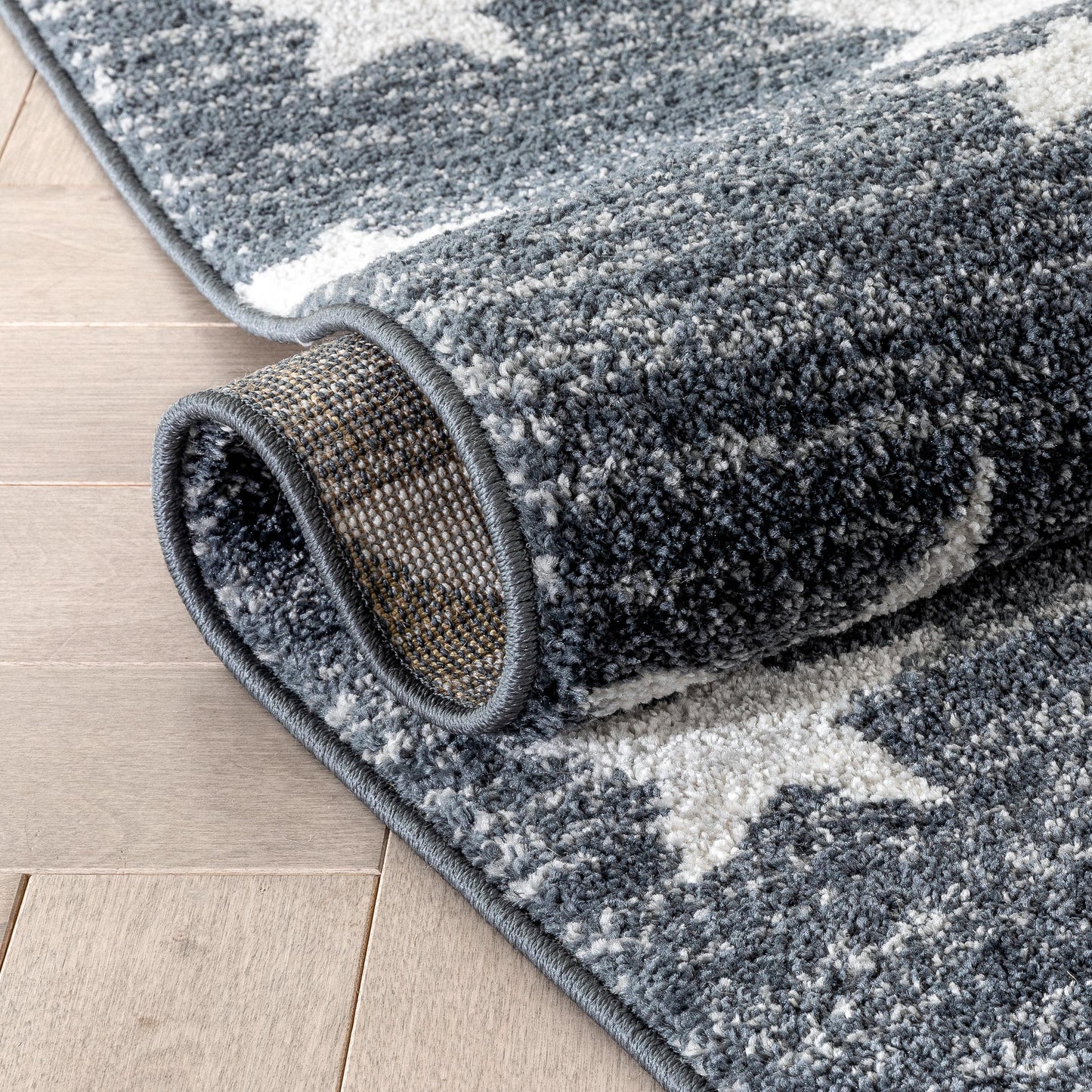 Stars Modern Geometric Grey Kids Rug KEN-27