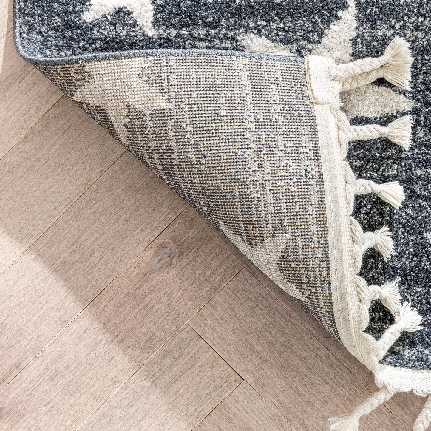 Stars Modern Geometric Grey Kids Rug KEN-27
