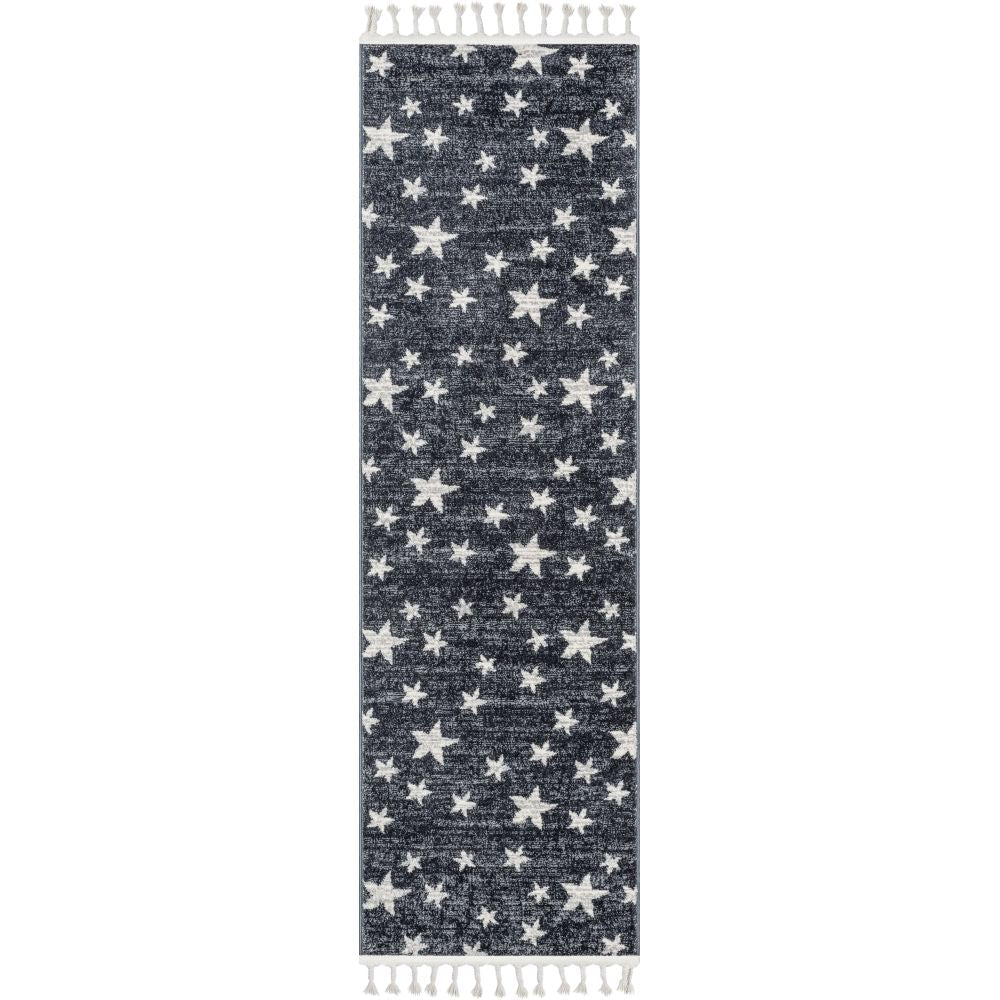 Stars Modern Geometric Grey Kids Rug KEN-27