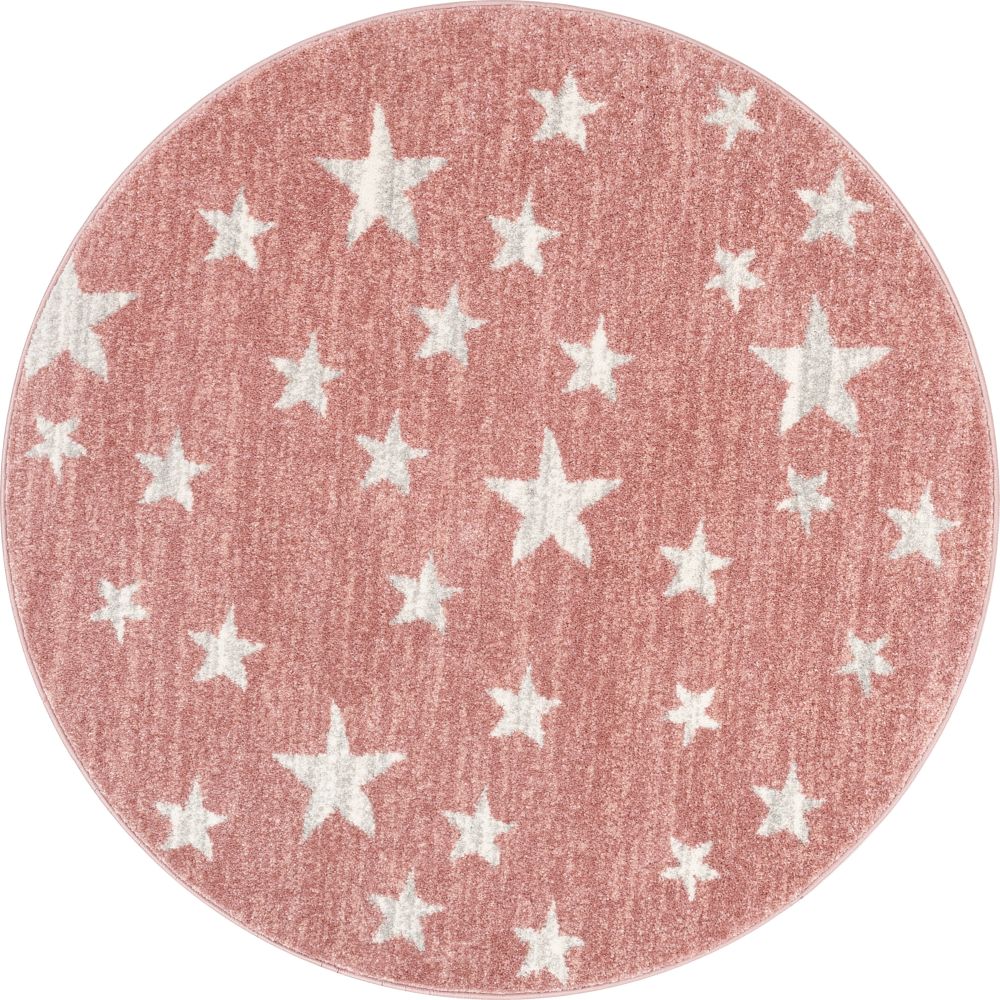 Stars Modern Geometric Pink Kids Rug KEN-29