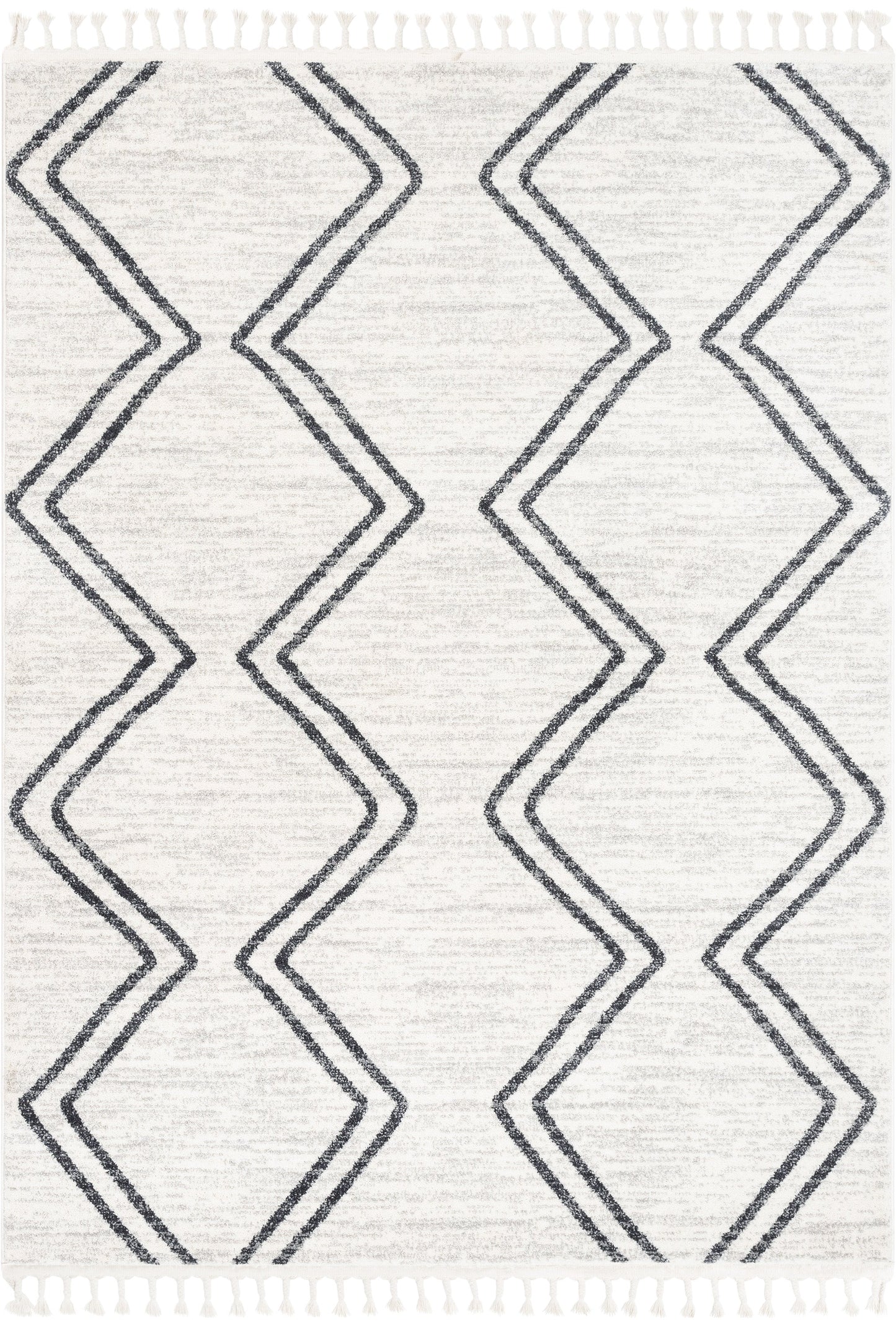 Reeve Modern Chevron Zig-Zag Grey Ivory Kids Rug KEN-37
