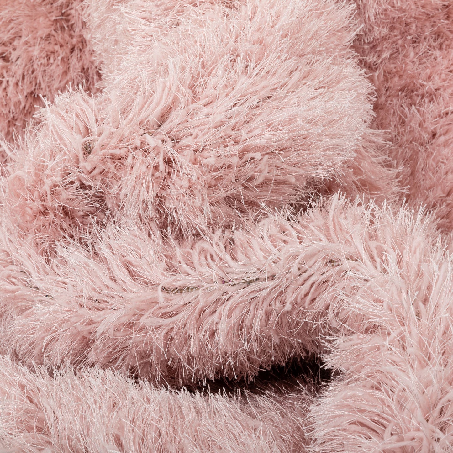 Chie Glam Solid Ultra-Soft Plush Pink Shag Rug KU-10