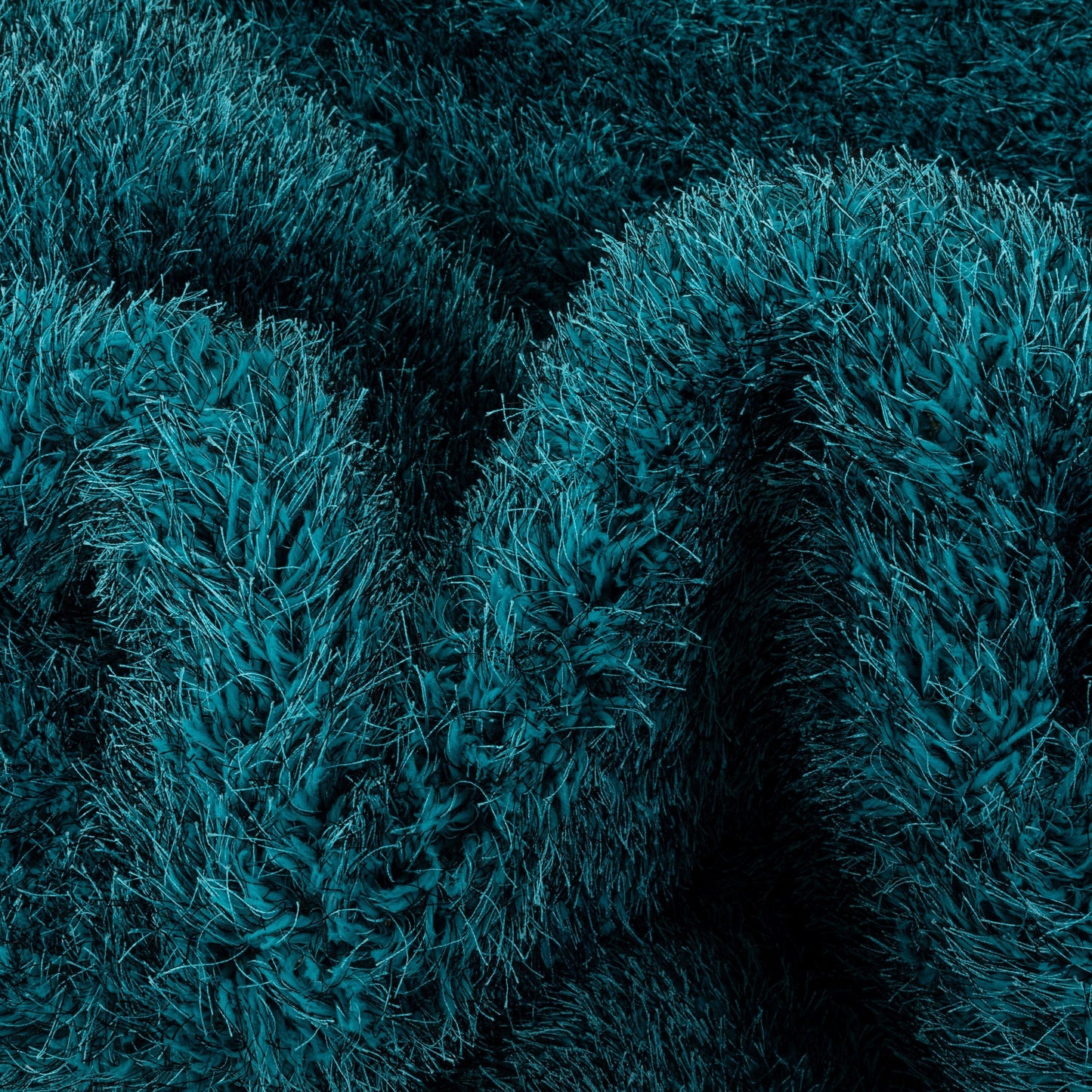 Chie Glam Solid Ultra-Soft Teal Shag Rug KU-18