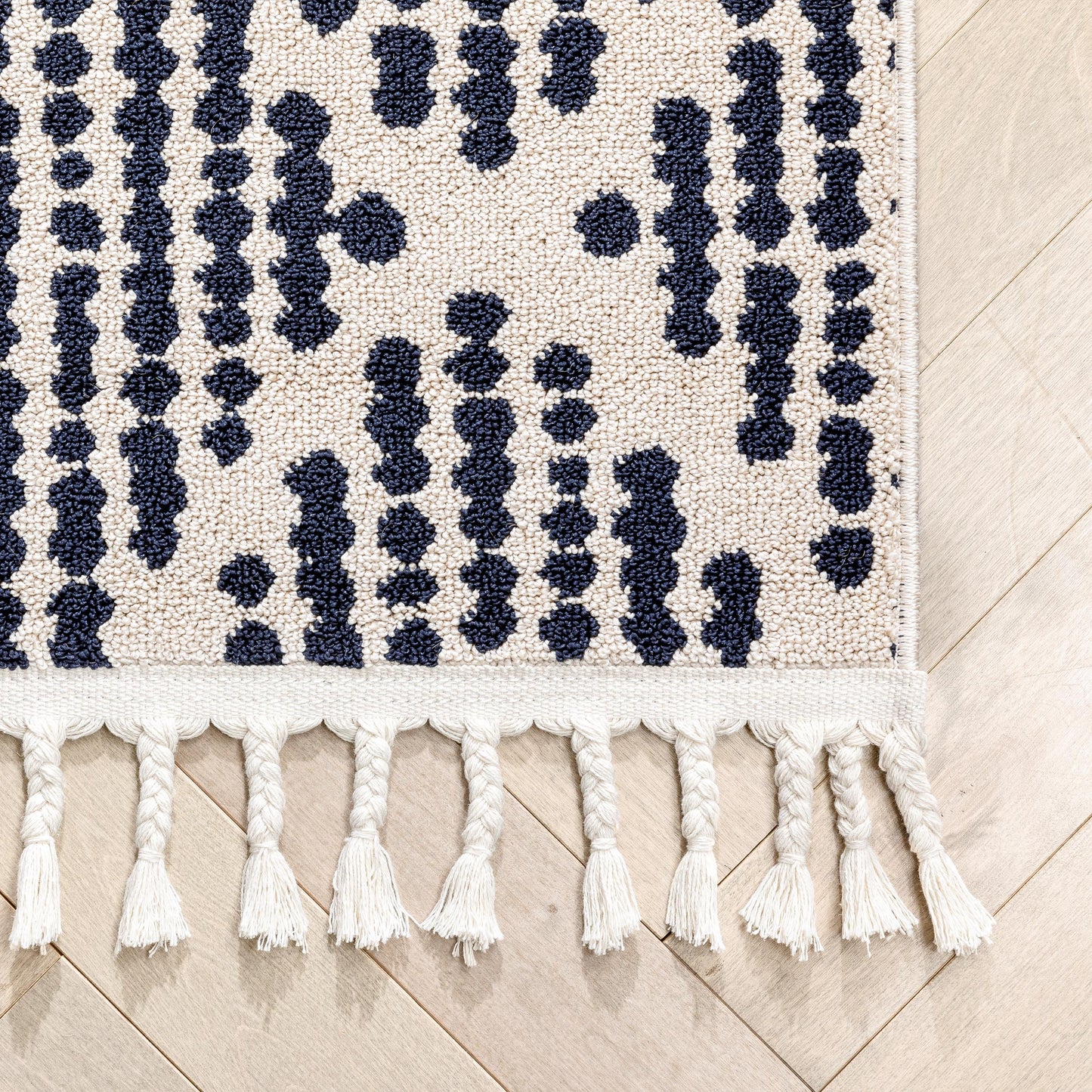 Arbor Moroccan Trellis Blue Kilim-Style Rug LDL-06