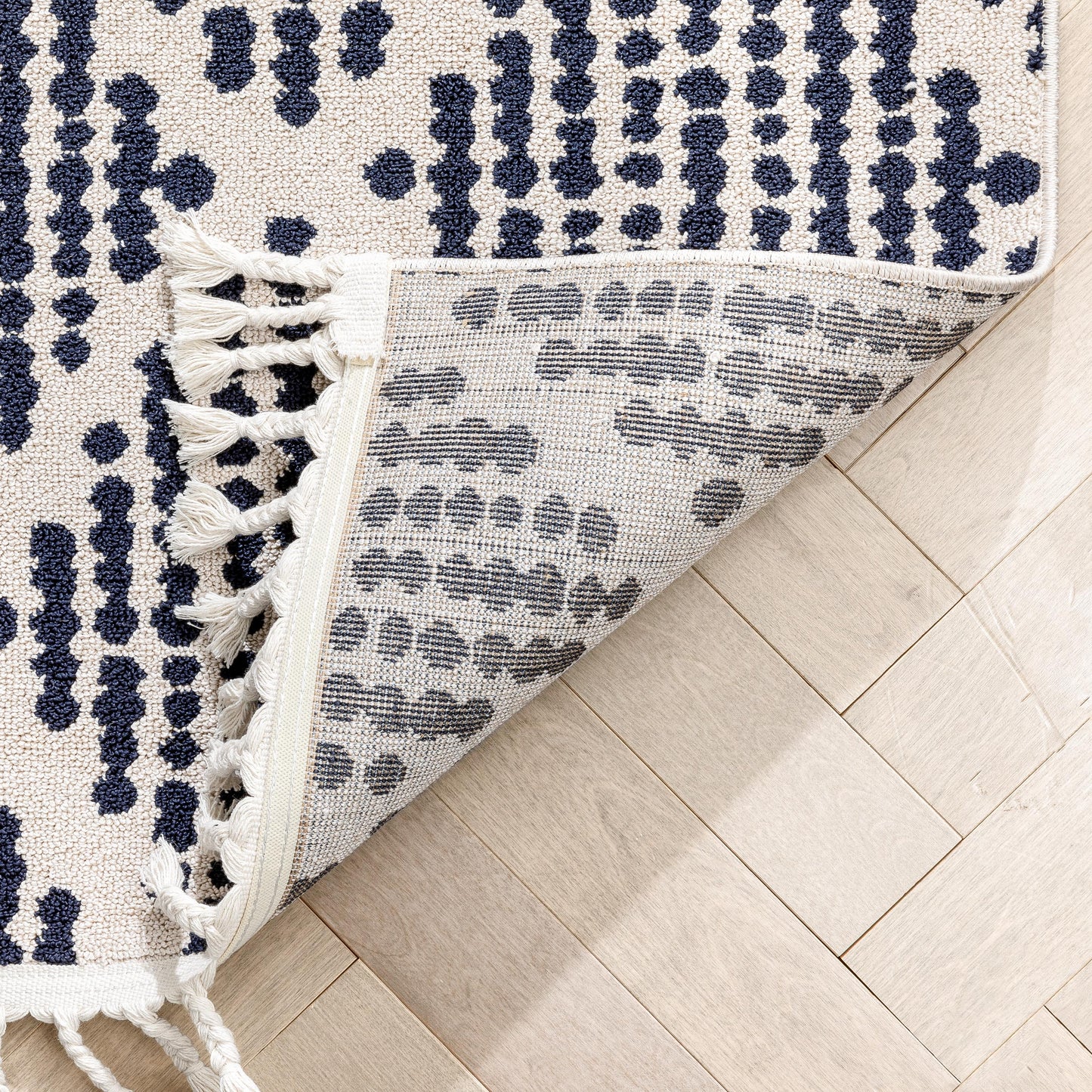 Arbor Moroccan Trellis Blue Kilim-Style Rug LDL-06