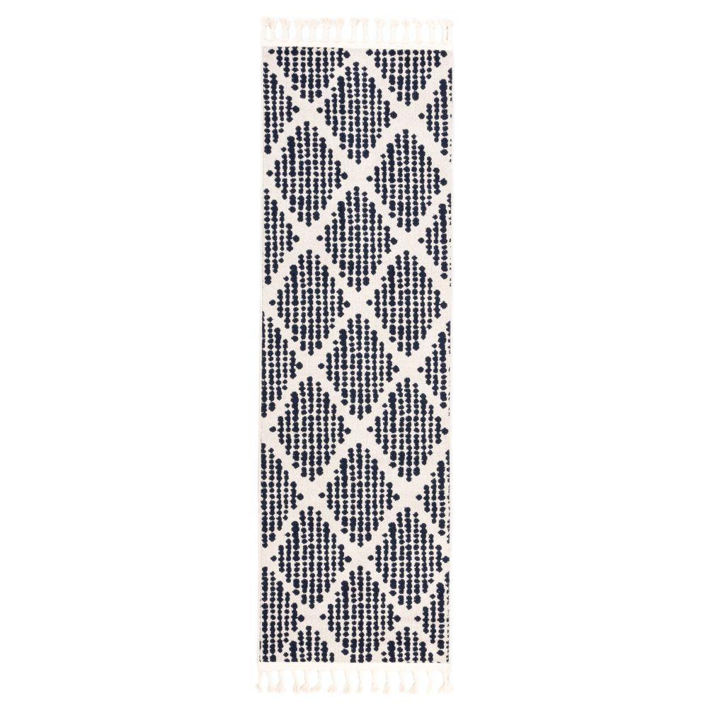 Arbor Moroccan Trellis Blue Kilim-Style Rug LDL-06