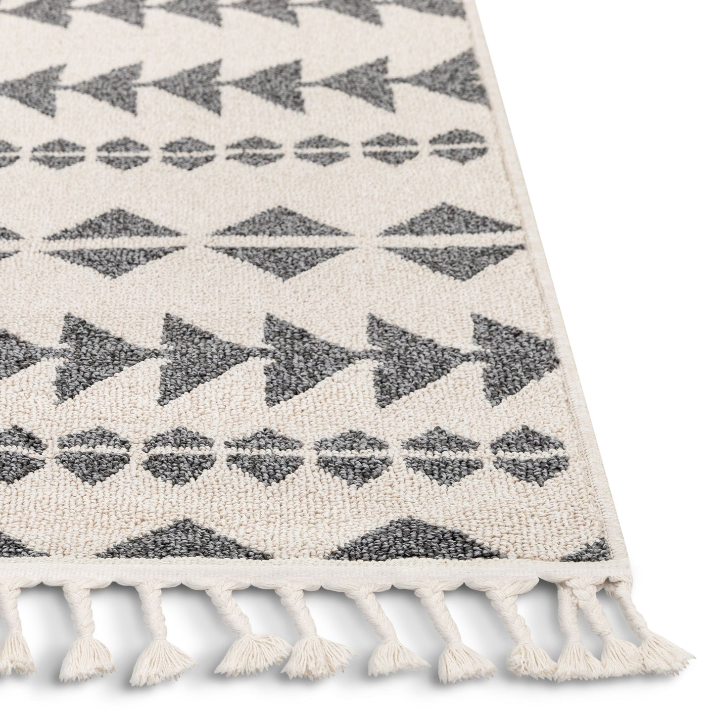 Cueva Tribal Geometric Grey Kilim-Style Rug LDL-108