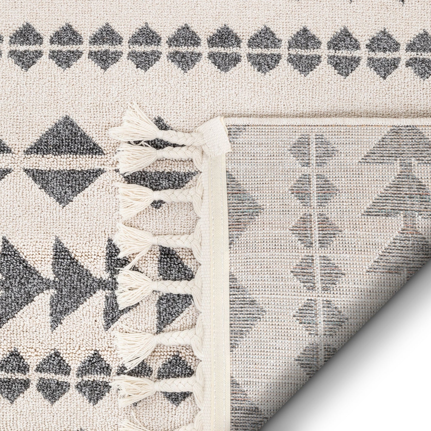 Cueva Tribal Geometric Grey Kilim-Style Rug LDL-108