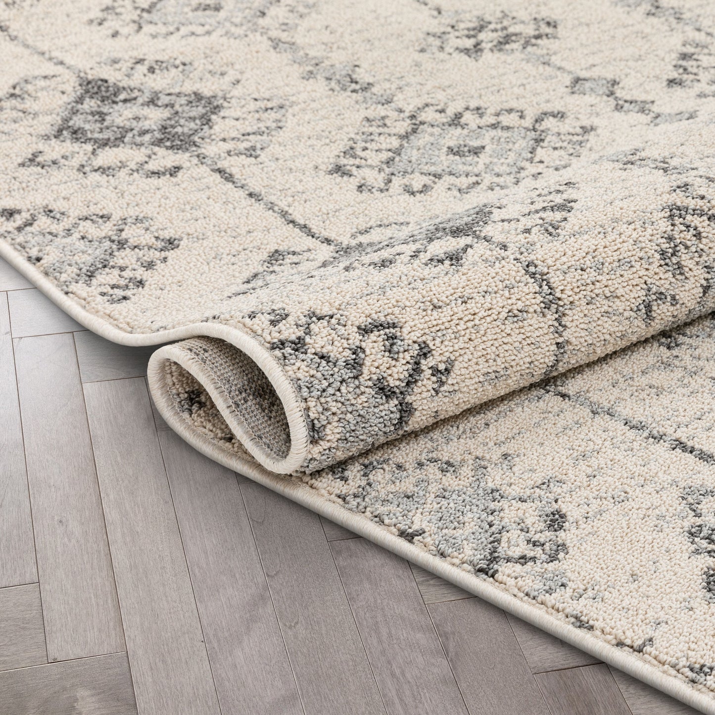 Concetta Moroccan Trellis Grey Kilim-Style Rug LDL-117