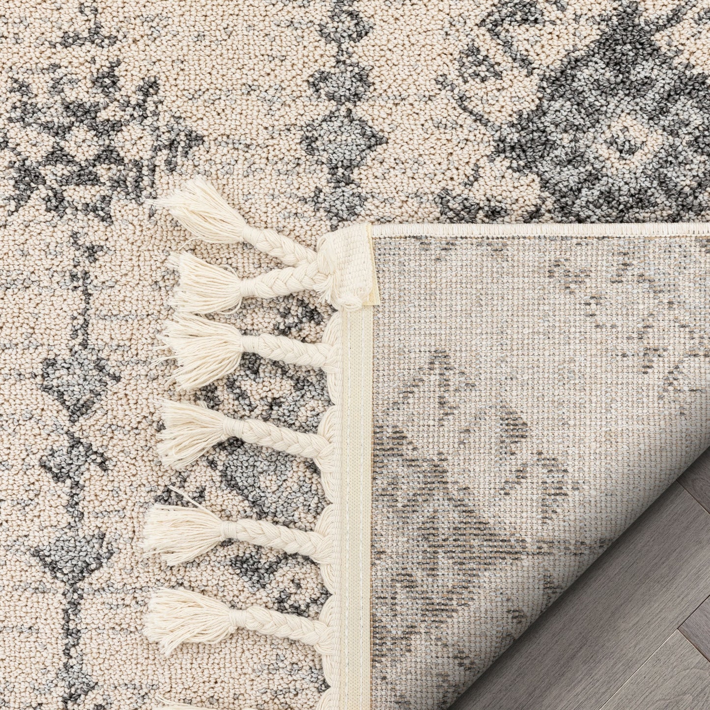 Concetta Moroccan Trellis Grey Kilim-Style Rug LDL-117