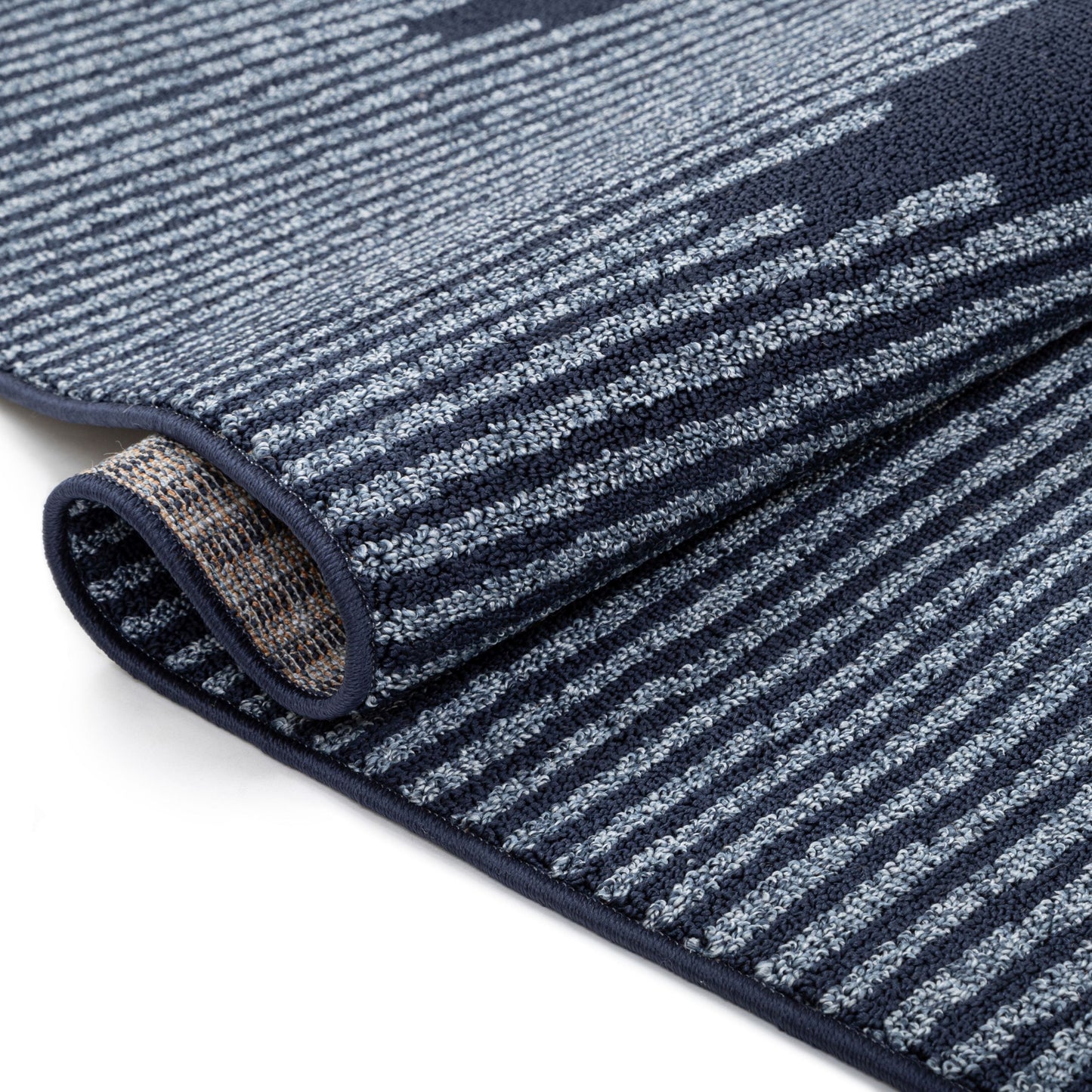 Zipped Tribal Aztec Geometric Dark Blue Kilim-Style Rug LDL-14