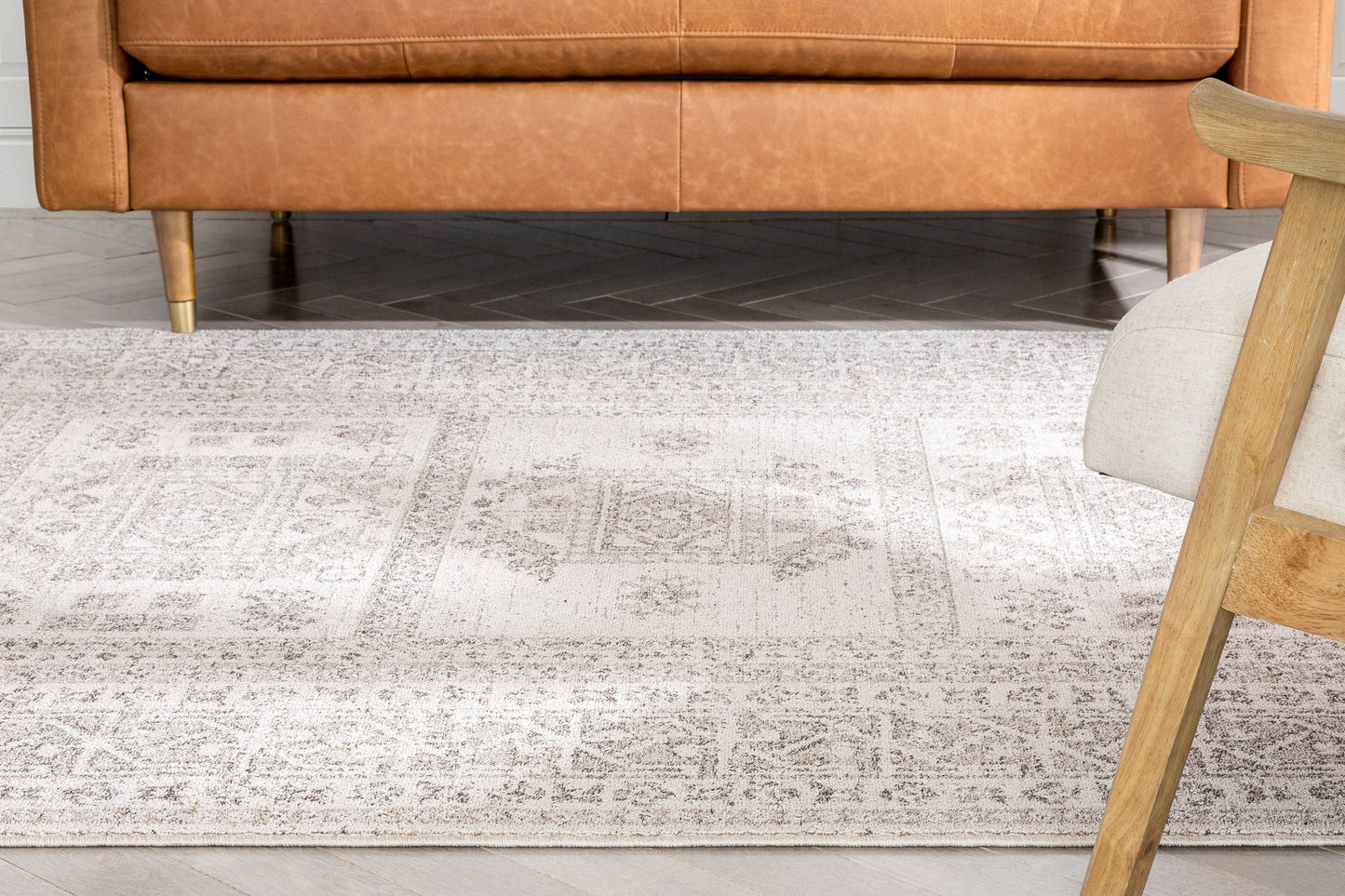 Carina Tribal Medallion Beige Kilim-Style Rug LDL-152