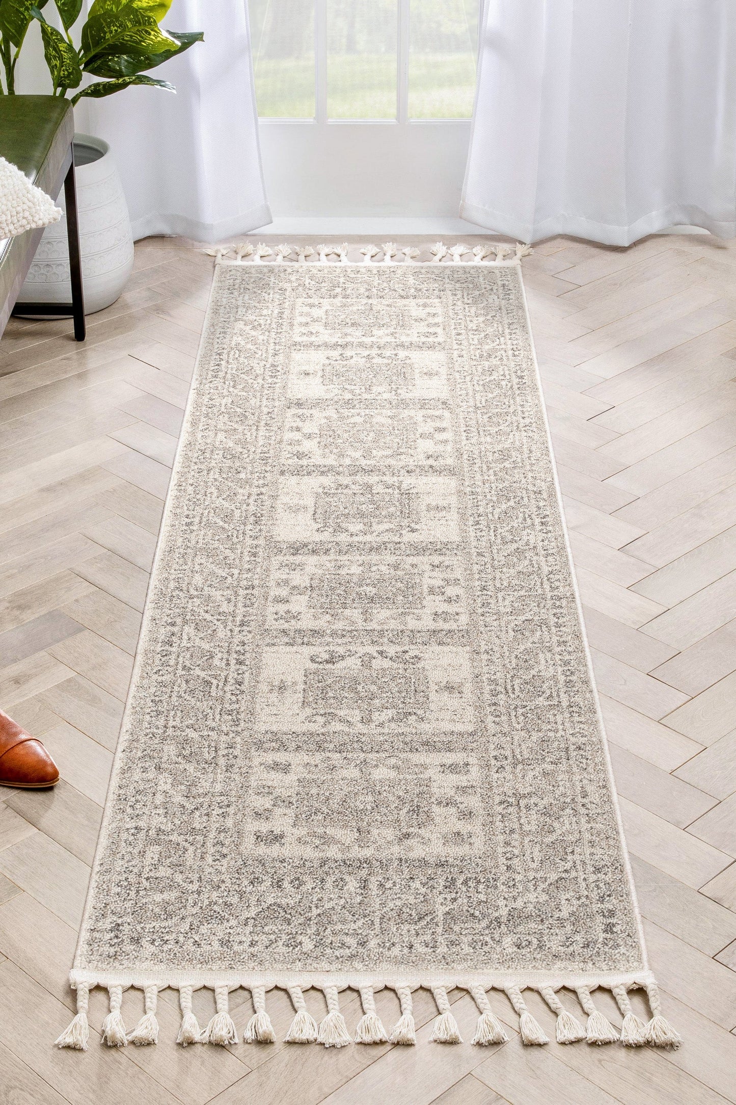 Carina Tribal Medallion Beige Kilim-Style Rug LDL-152