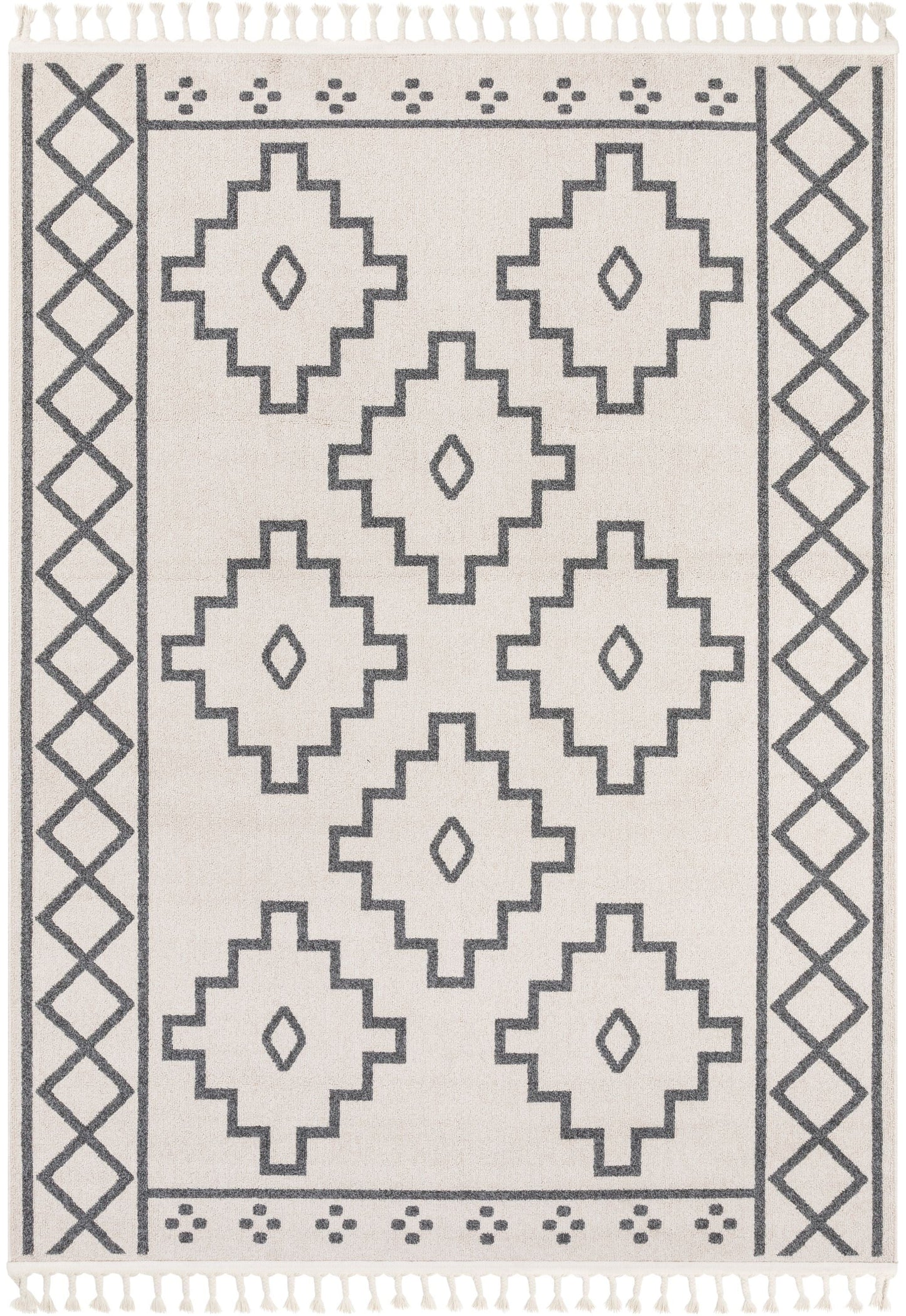 Mica Southwestern Tribal Geometric Ivory Kilim-Style Rug LDL-22