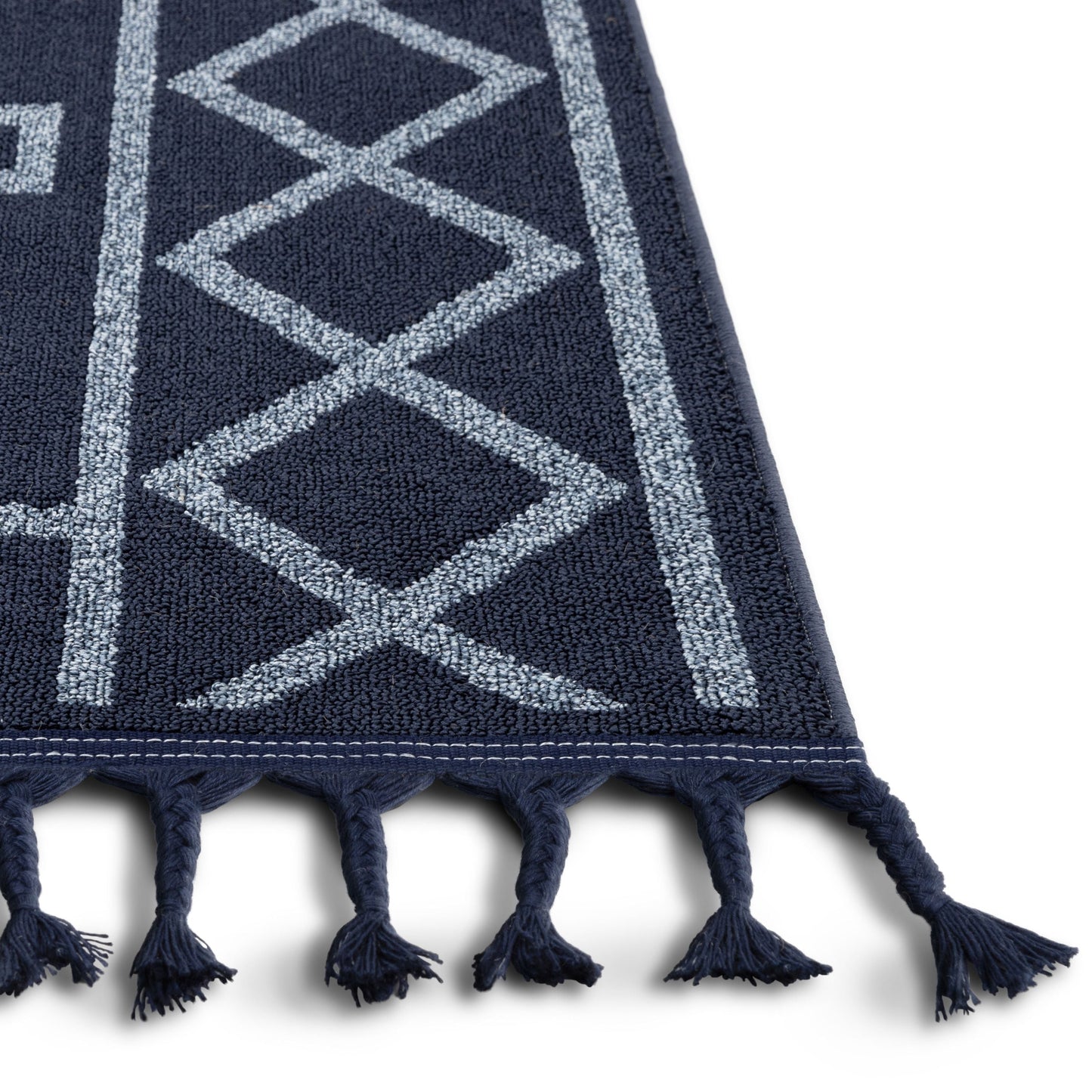 Mica Southwestern Tribal Geometric Dark Blue Kilim-Style Rug LDL-24