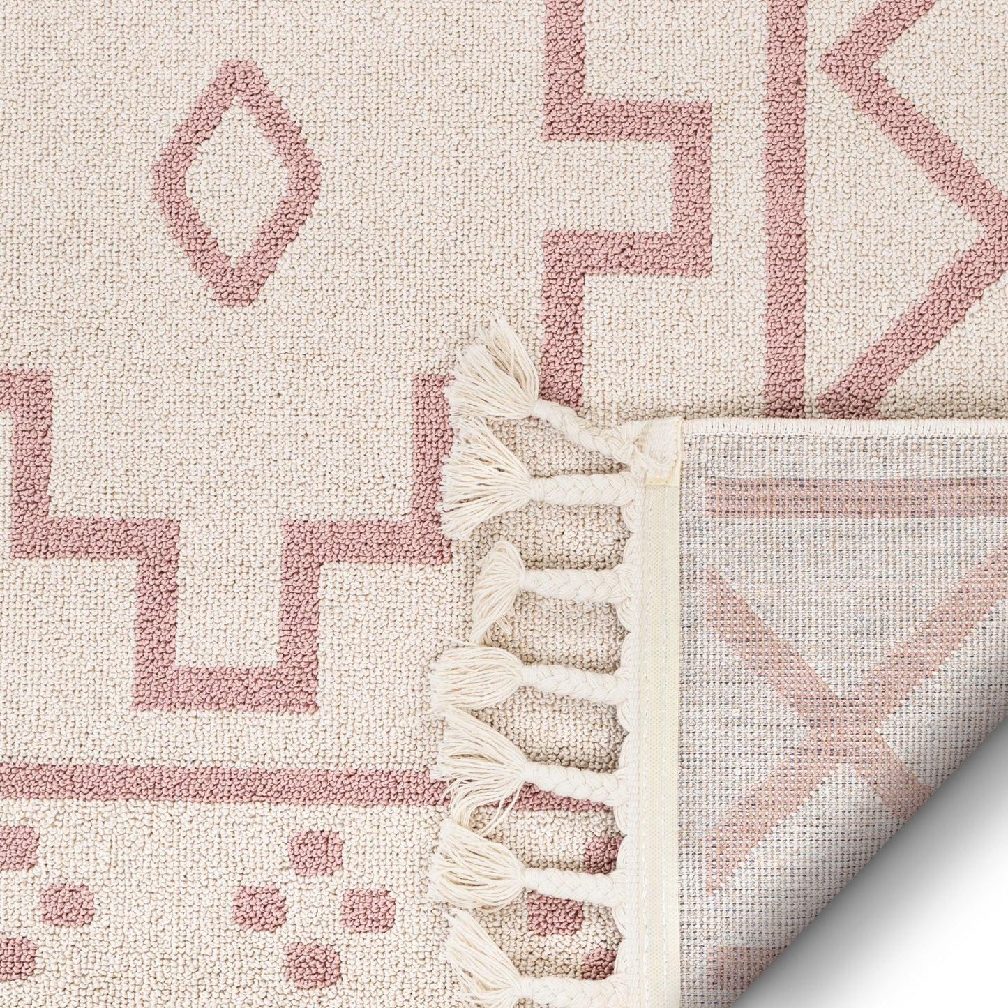 Mica Southwestern Tribal Geometric Blush Kilim-Style Rug LDL-29