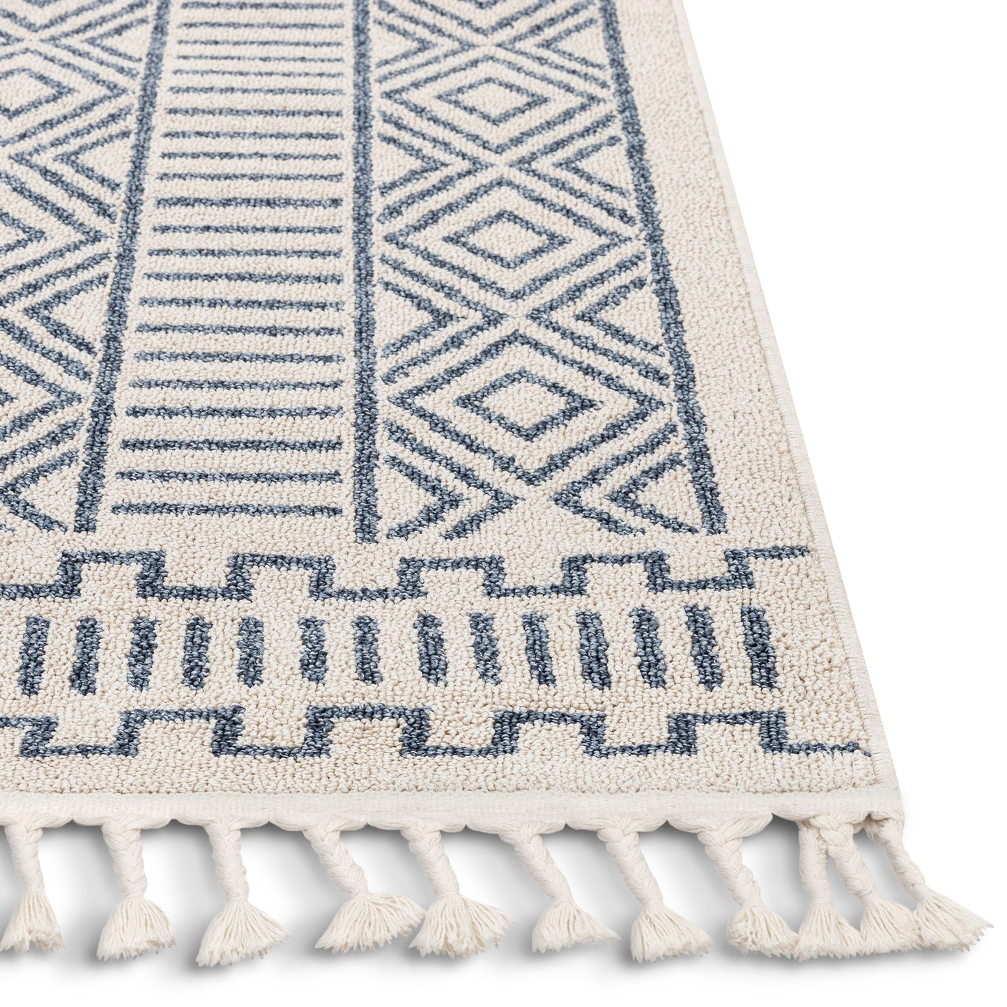 Dora Tribal Moroccan Geometric Light Blue Kilim-Style Rug LDL-66