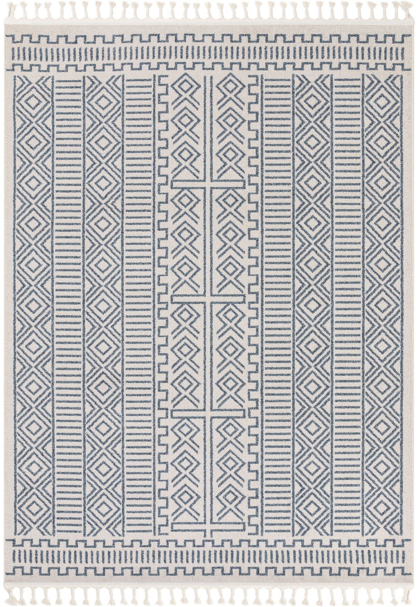 Dora Tribal Moroccan Geometric Light Blue Kilim-Style Rug LDL-66