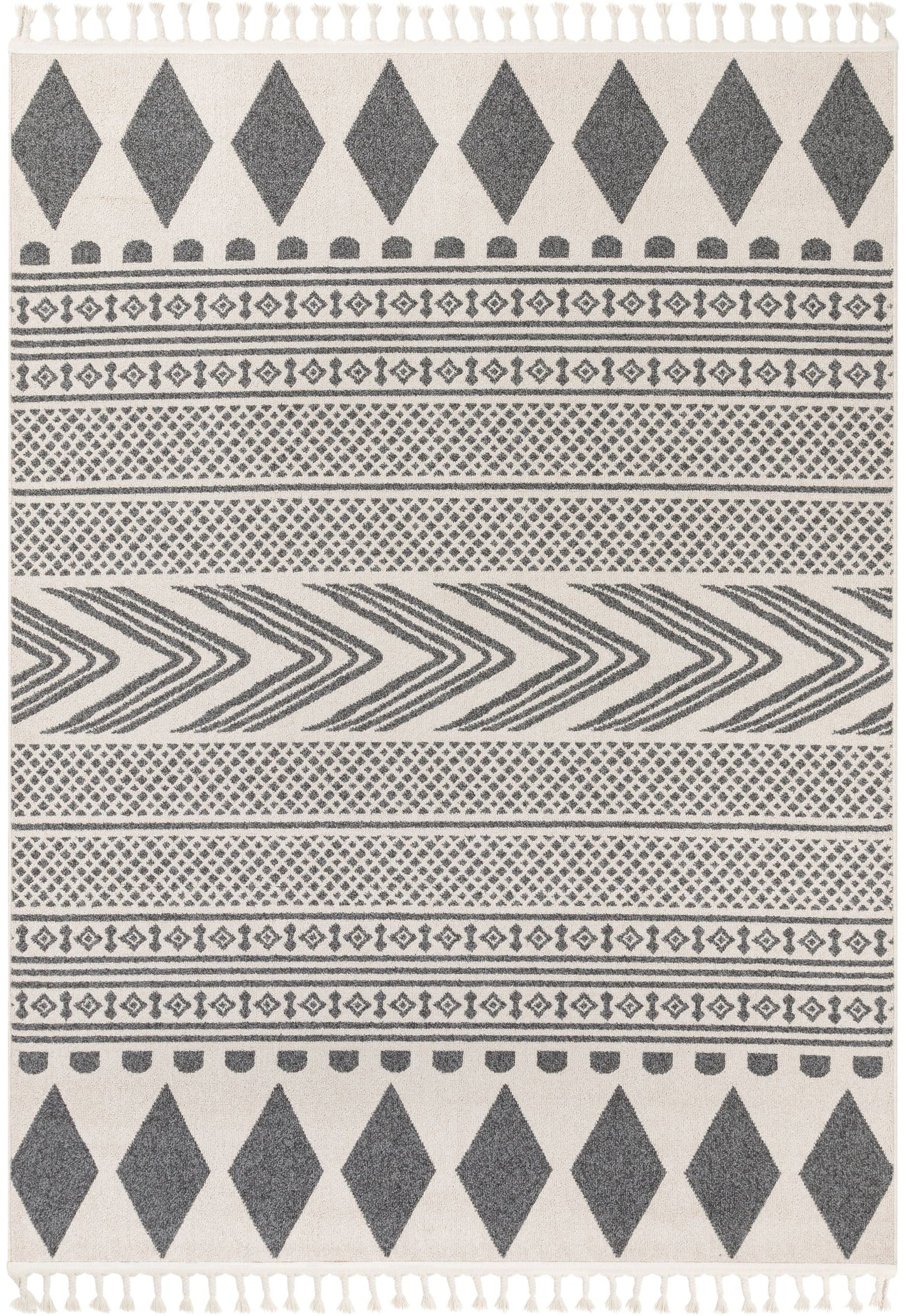 Cruce Tribal Moroccan Geometric Grey Kilim-Style Rug LDL-78