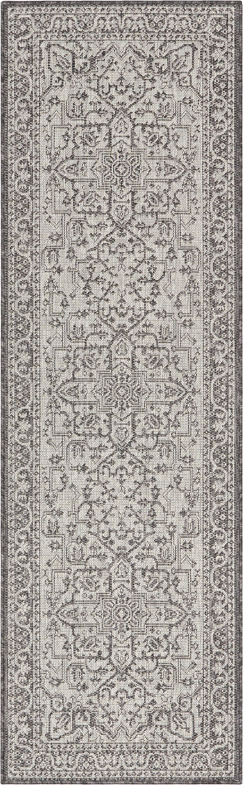 Celesine Oriental Medallion Indoor/Outdoor Black Flat-Weave Rug LIA-193