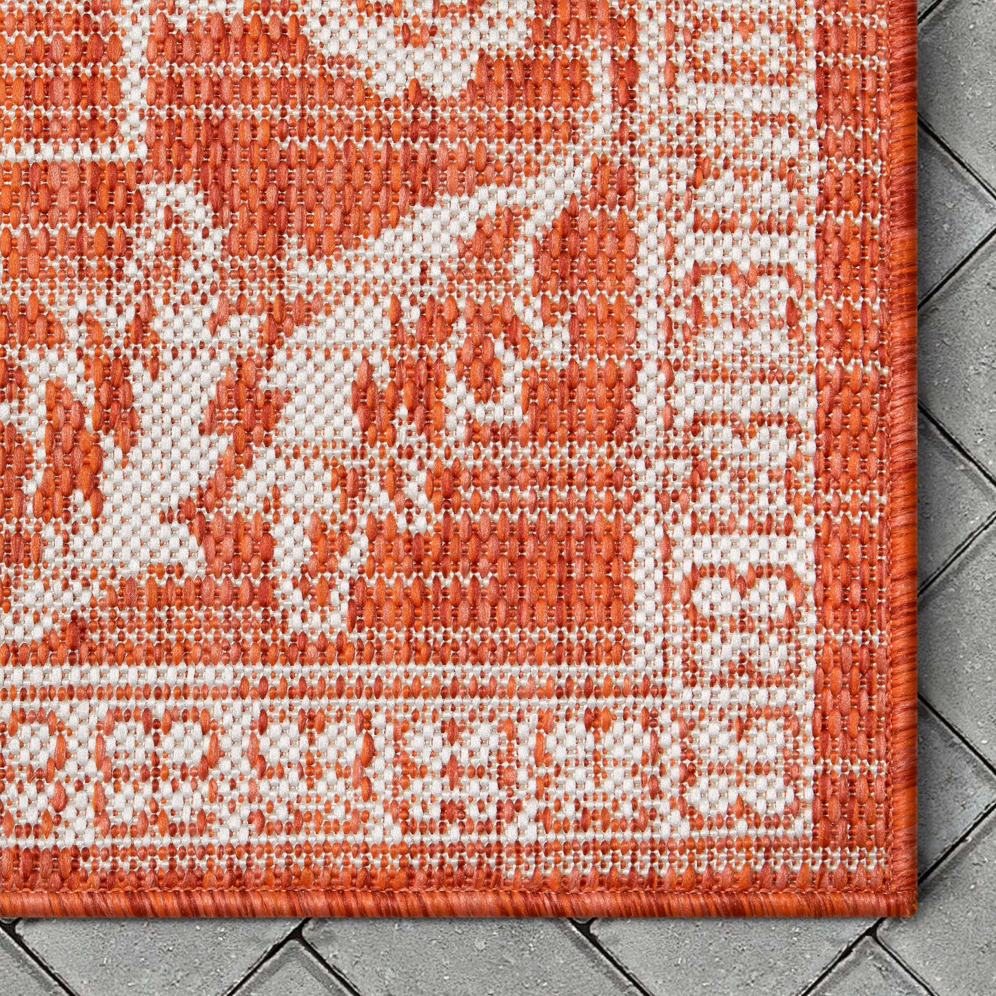 Delphi Oriental Persian Indoor/Outdoor Orange Flat-Weave Rug LIA-209
