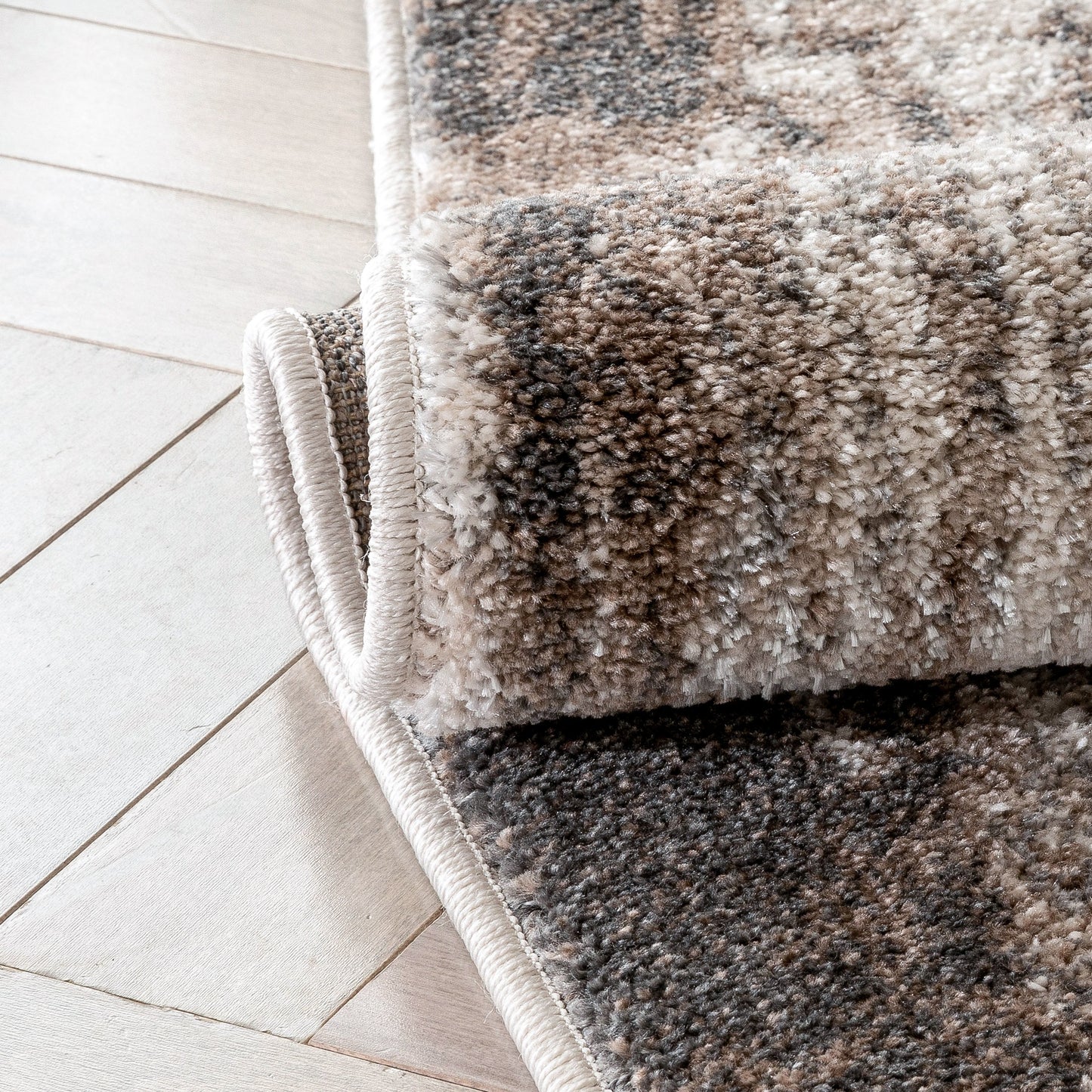Francis Abstract Brushstroke Ivory Vintage Rug LIS-172