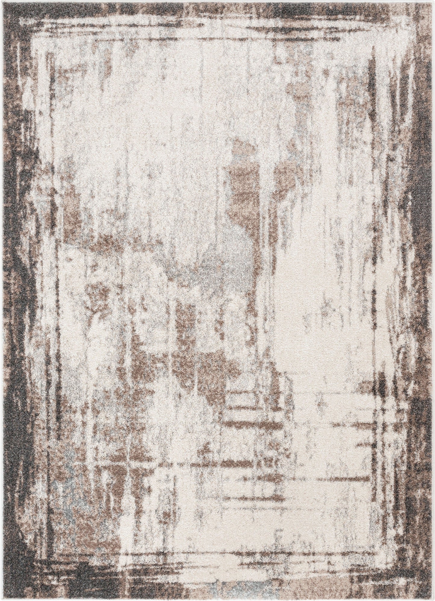 Francis Abstract Brushstroke Ivory Vintage Rug LIS-172