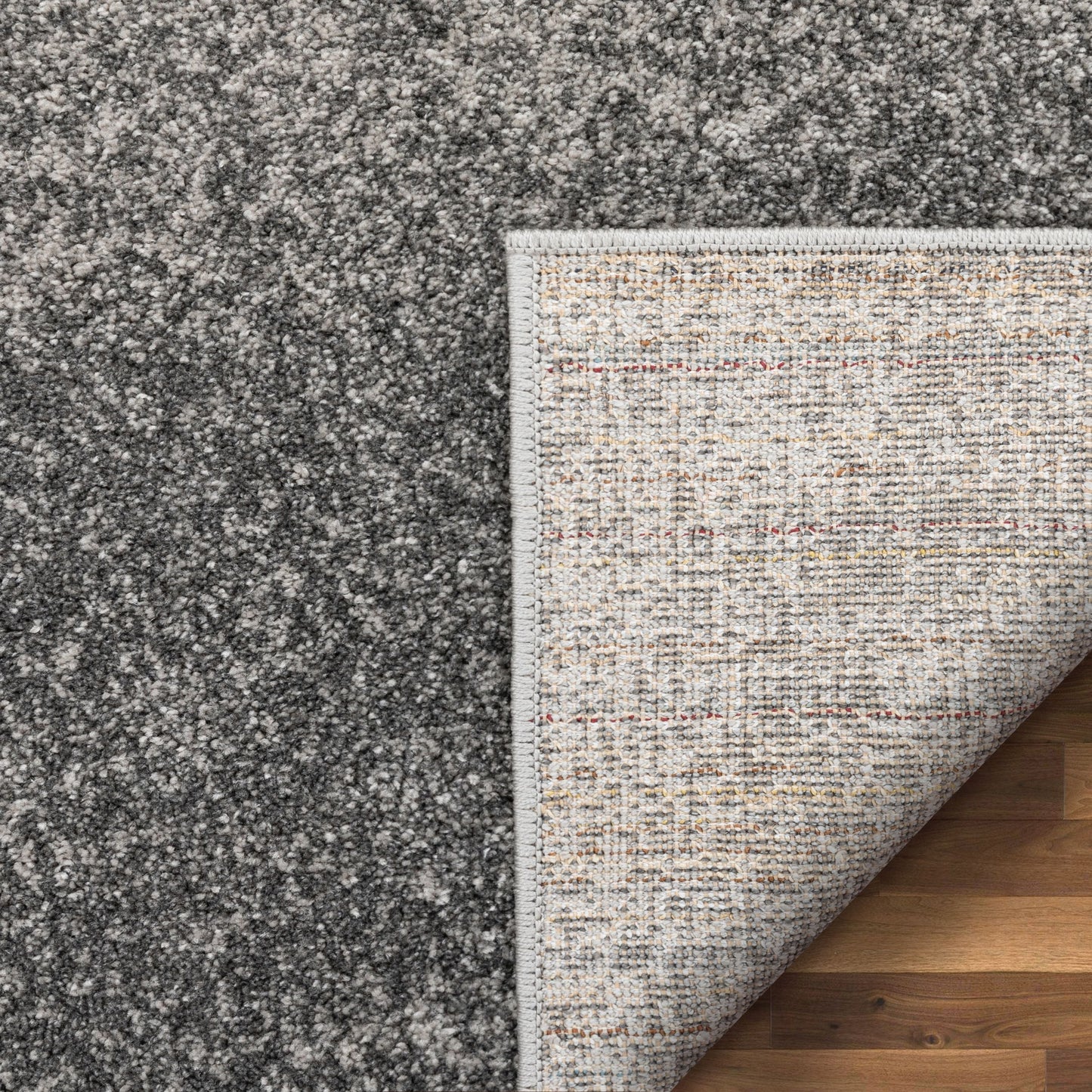Madia Industrial Solid & Striped Distressed Grey Rug LIS-27