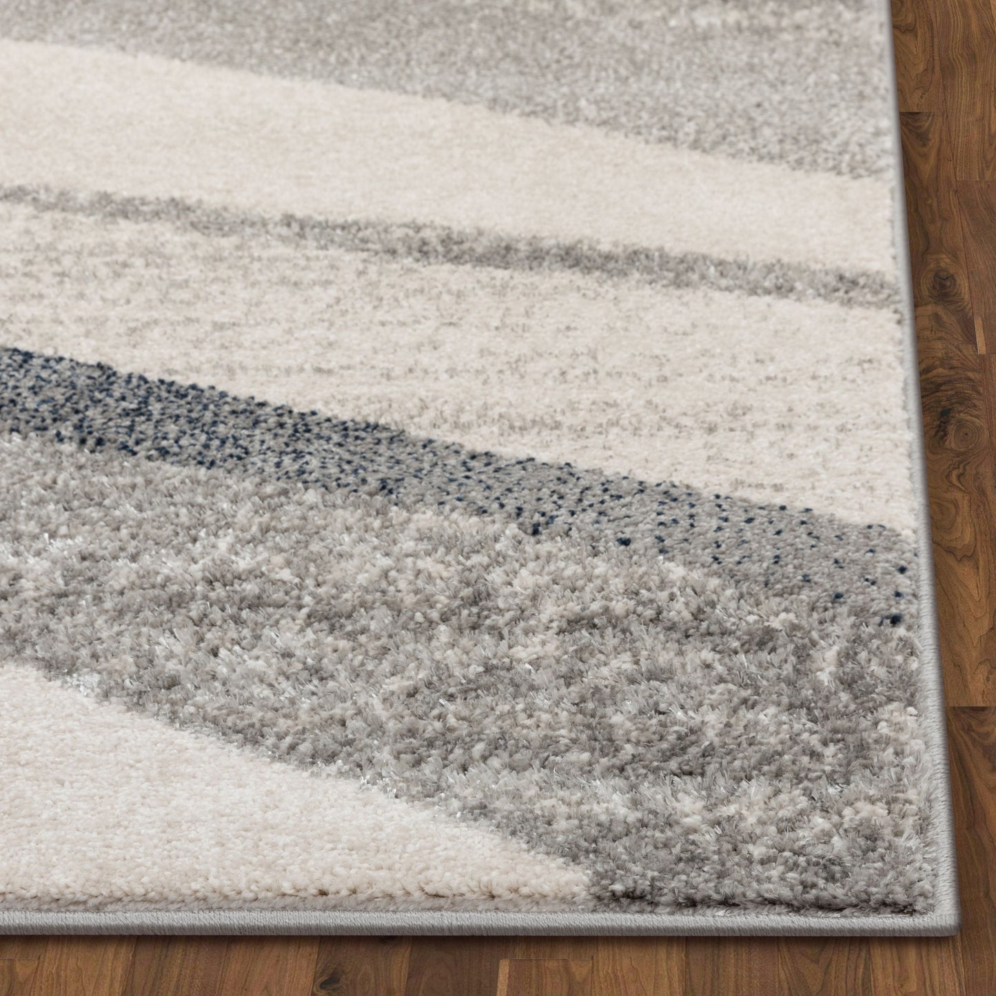 Cerro Modern Geometric Distressed Grey / Blue Rug LIS-67