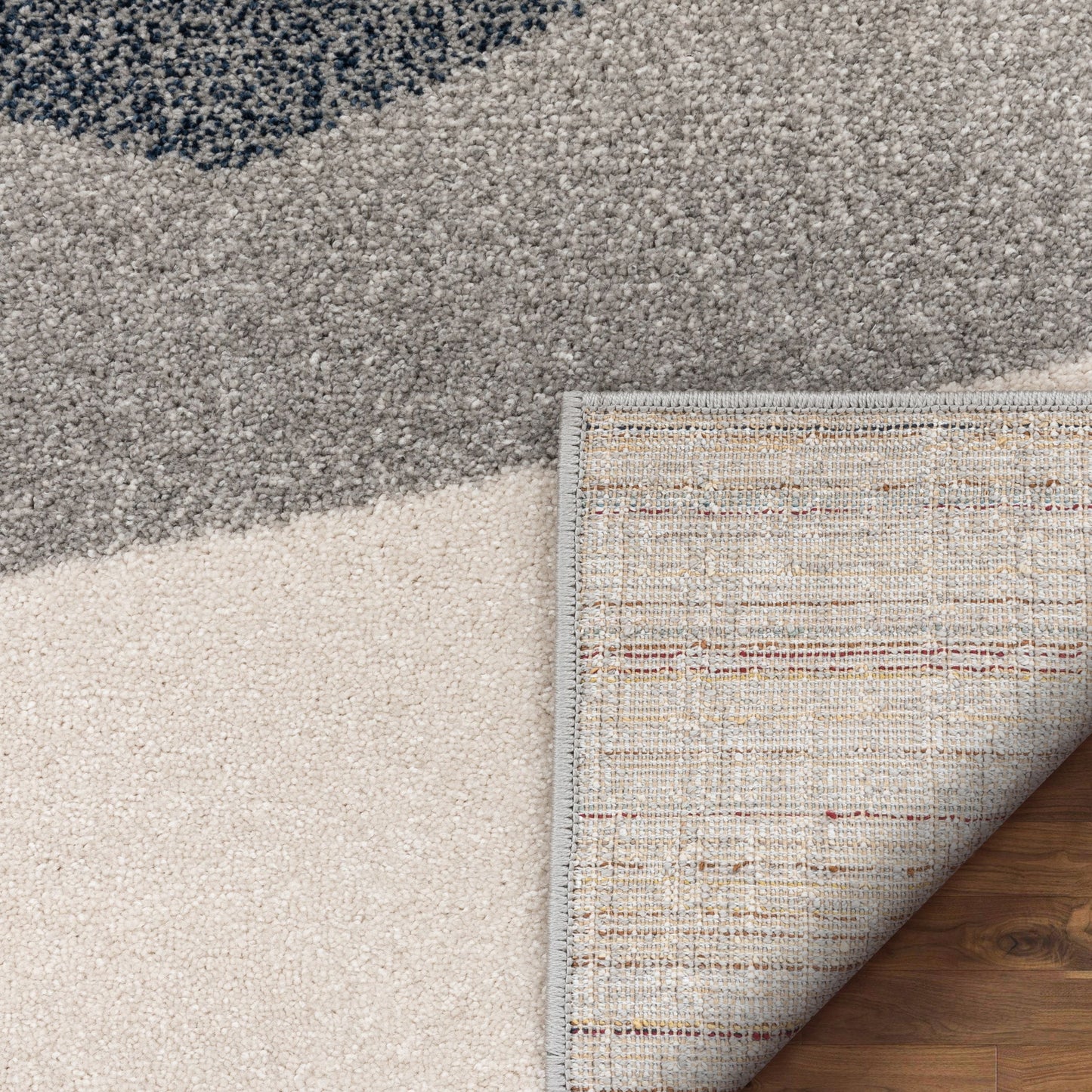 Cerro Modern Geometric Distressed Grey / Blue Rug LIS-67