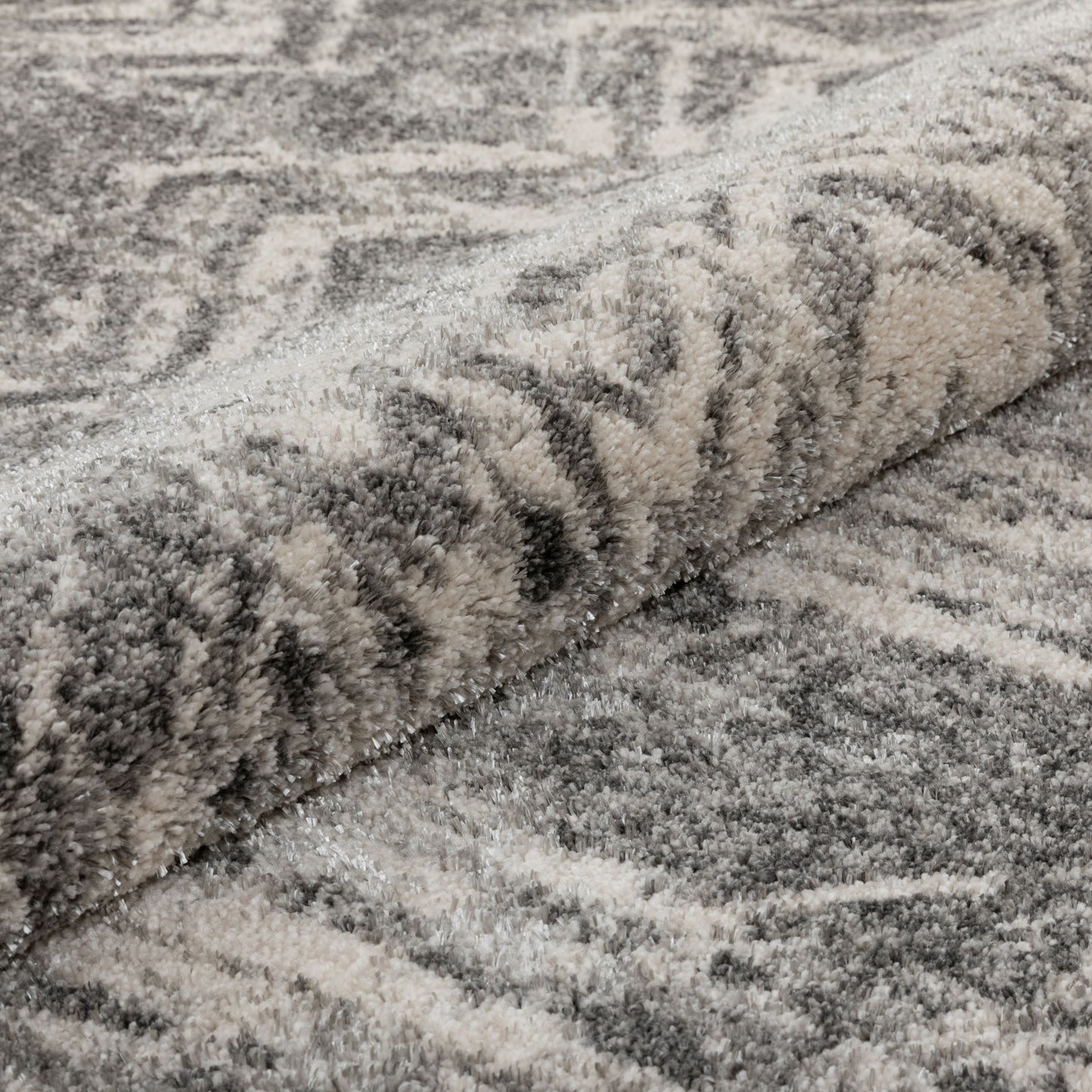Julie Distressed Chevron Stripes Grey Rug LIS-77