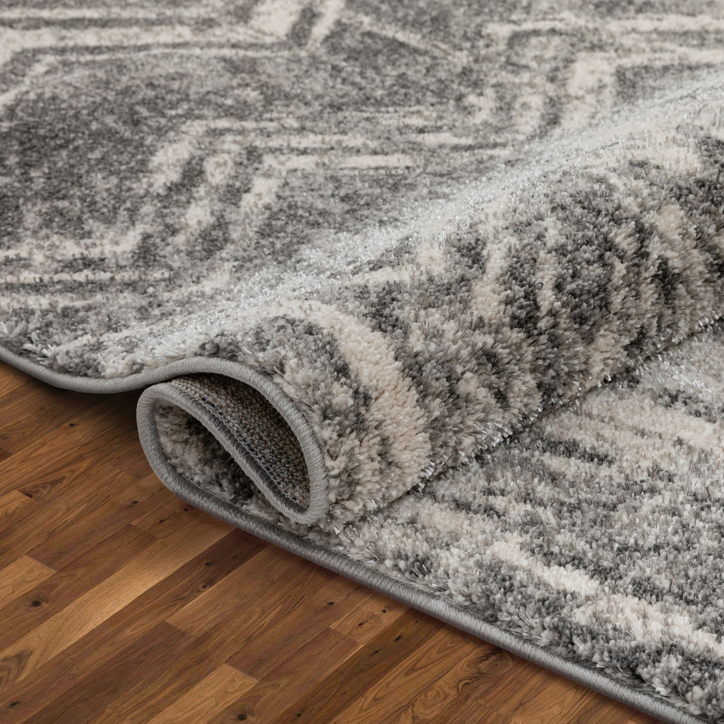 Julie Distressed Chevron Stripes Grey Rug LIS-77