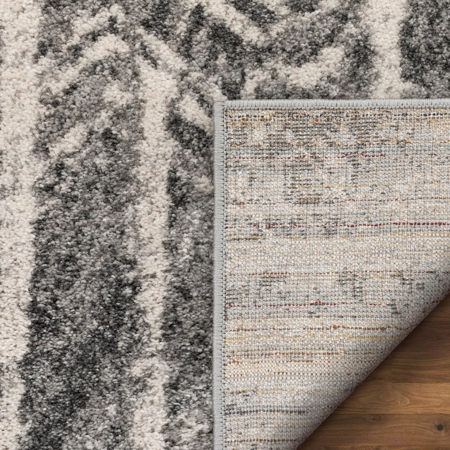 Julie Distressed Chevron Stripes Grey Rug LIS-77