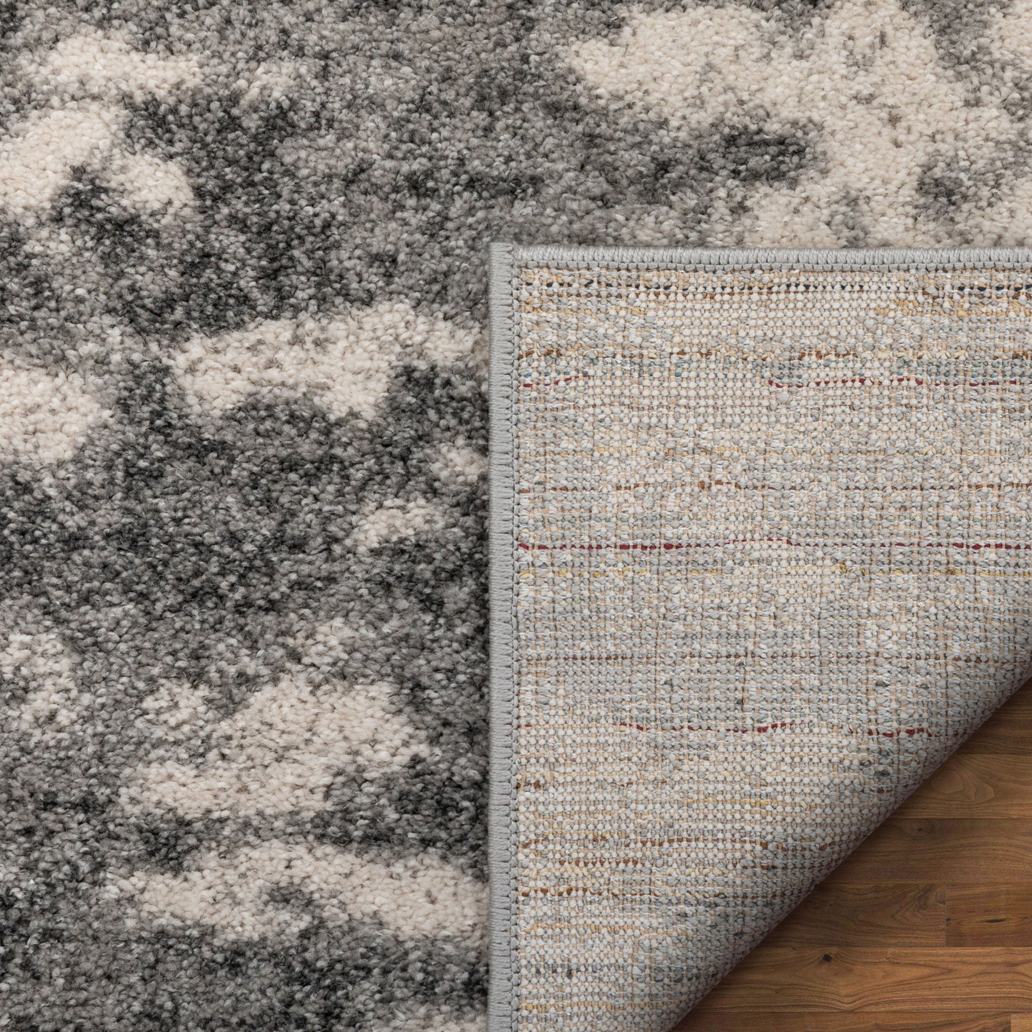Finca Industrial Solid & Striped Distressed Grey Rug LIS-87