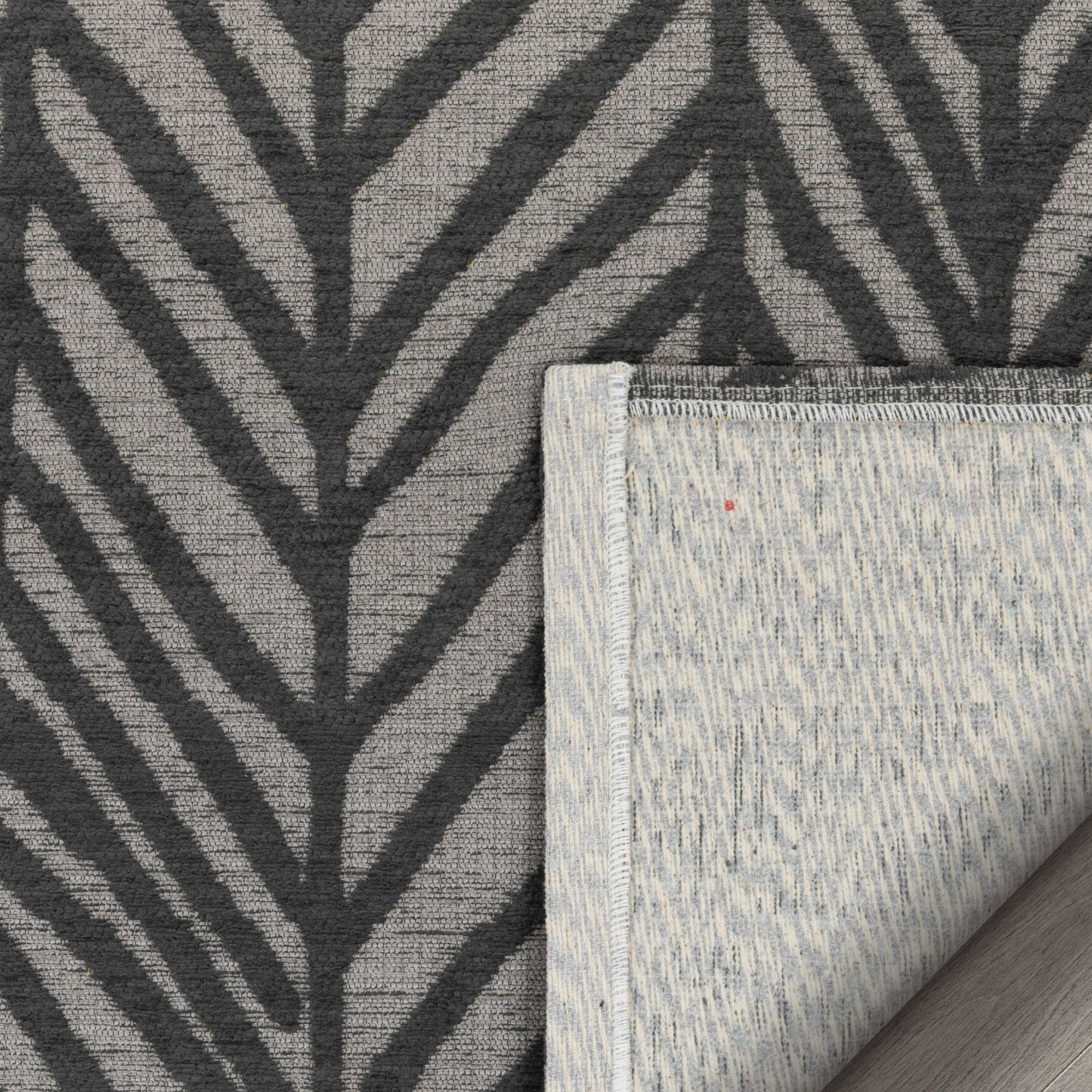 Rimini Contemporary Geometric Pattern Black Kilim-Style Rug LL-127