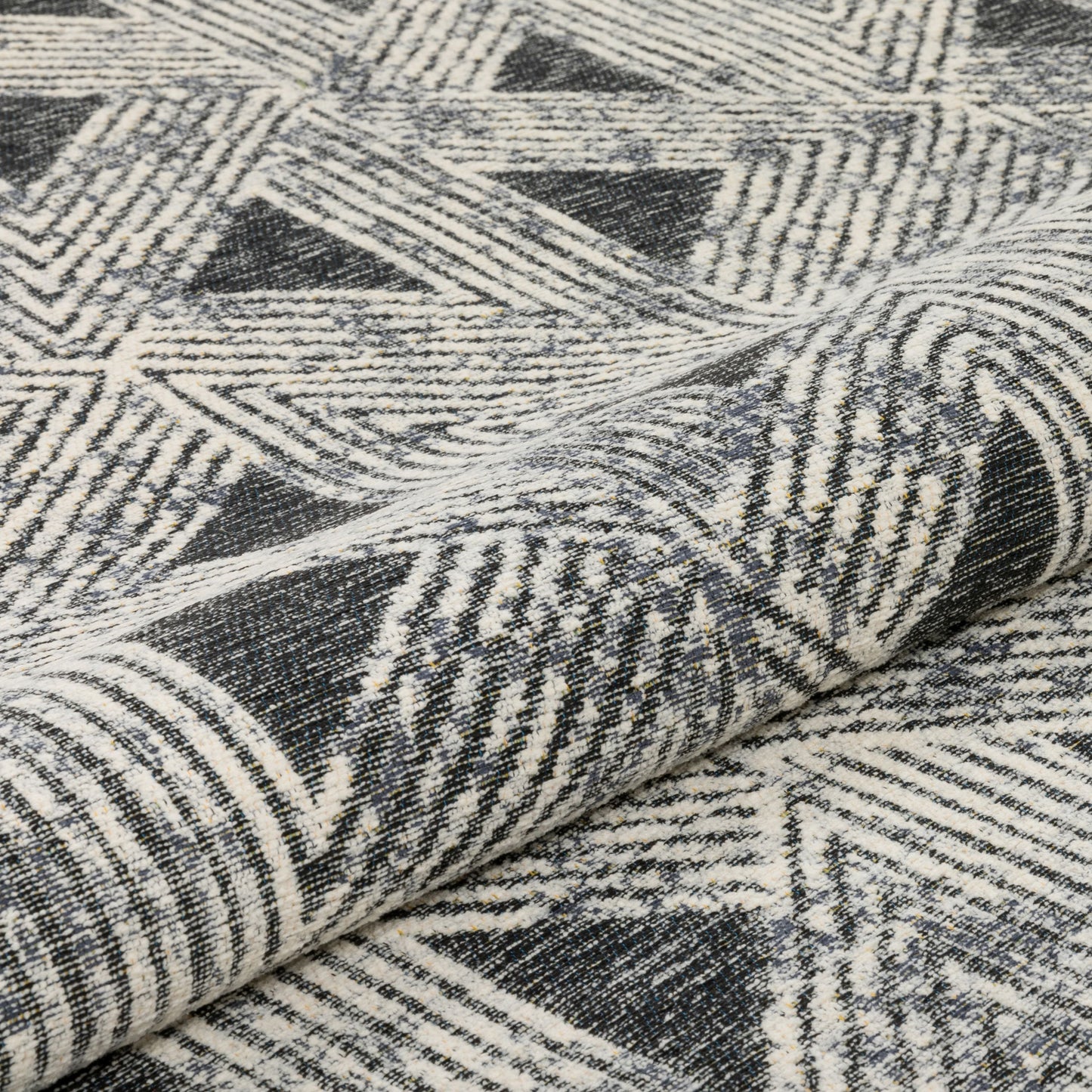 Veria Mid-Century Modern Geometric Grey Kilim-Style Rug LL-137