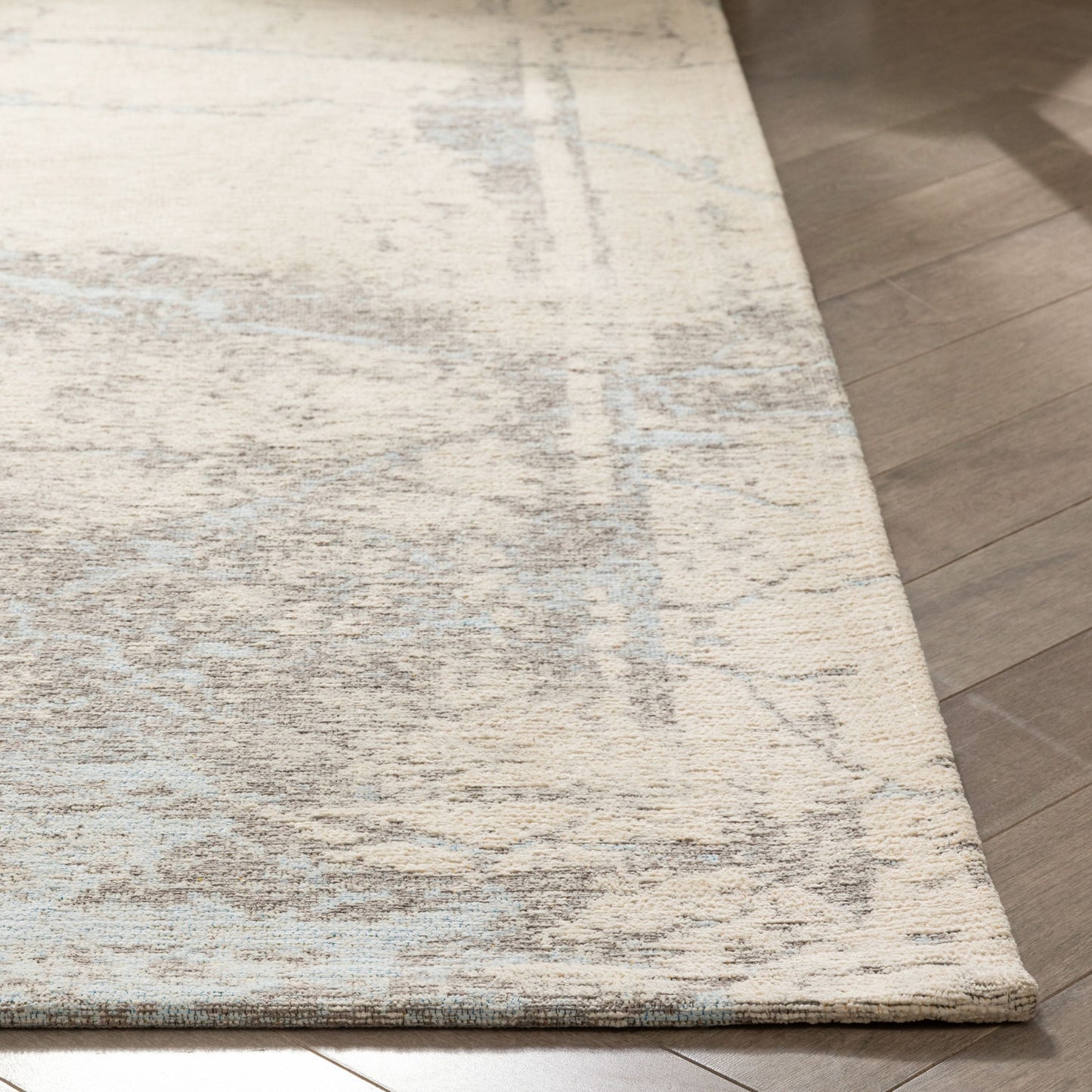 Forio Contemporary Distressed Marble Pattern Beige Kilim-Style Rug LL-22