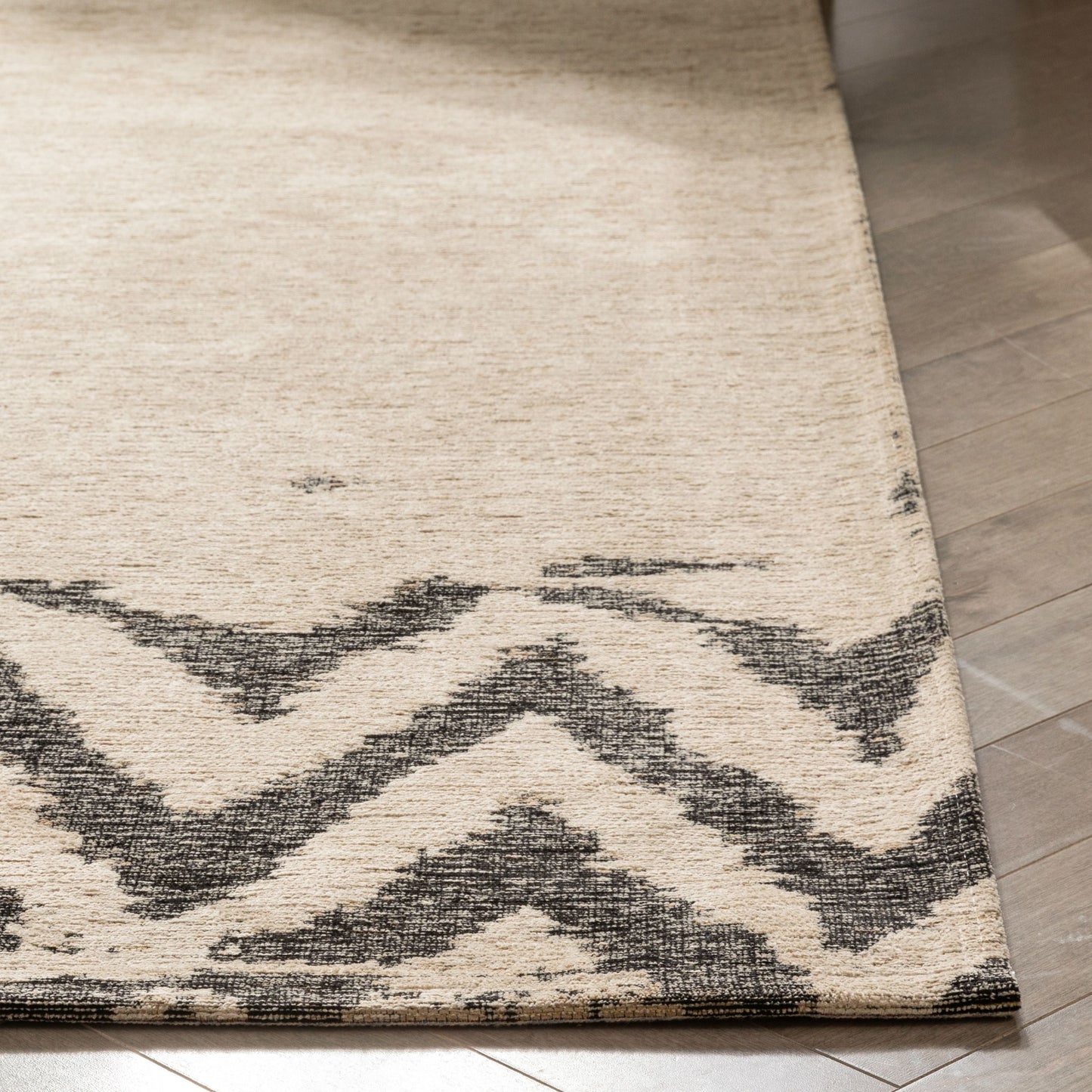 Cassino Contemporary Chevron Brown Kilim-Style Rug LL-88