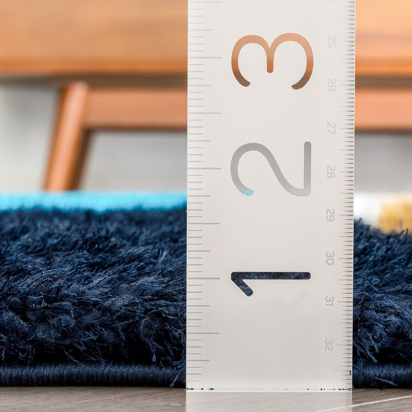 Mori Modern Abstract Geometric 3D Textured Shag Blue Yellow Rug LOL-14