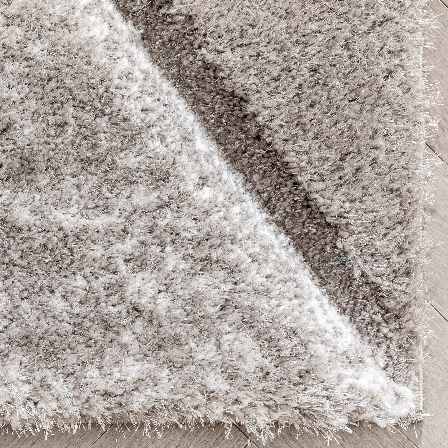 Mori Modern Abstract Geometric 3D Textured Shag Grey Blue Rug LOL-17