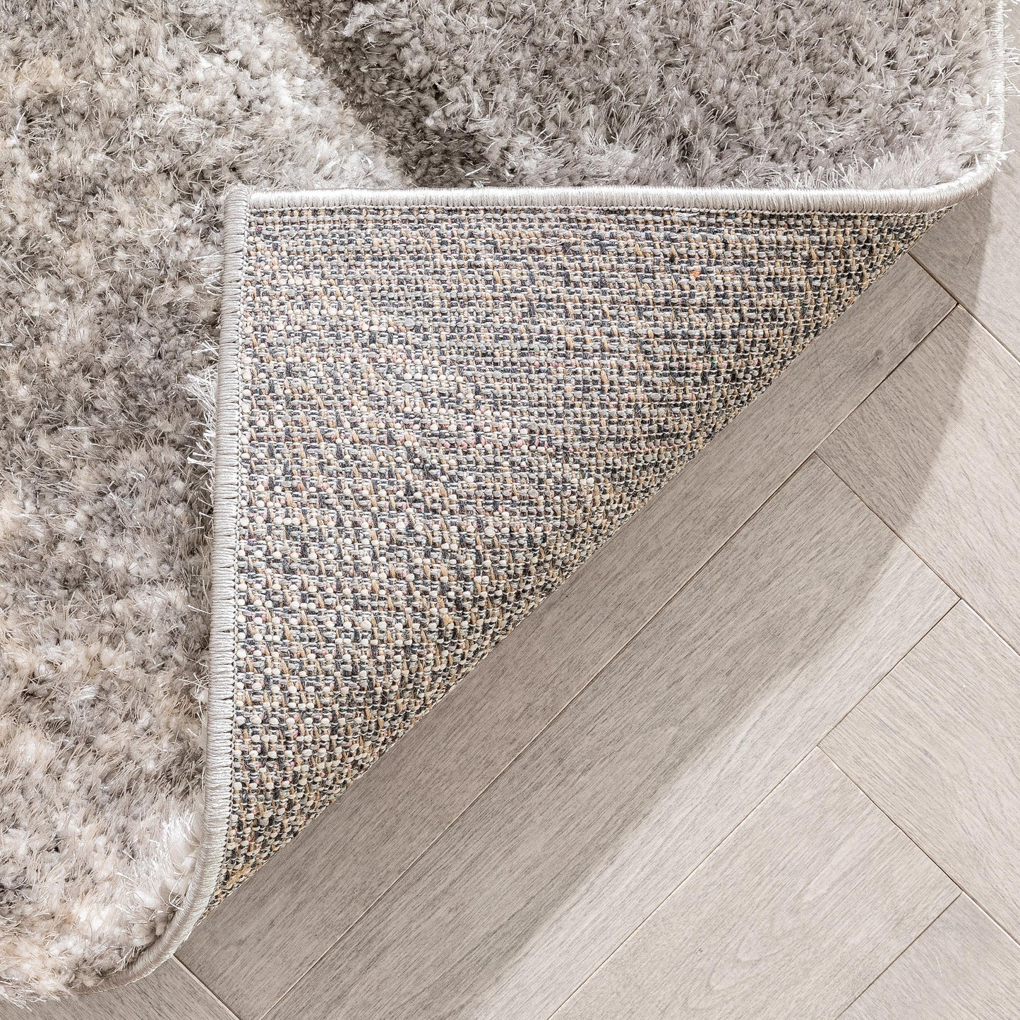 Mori Modern Abstract Geometric 3D Textured Shag Pink Grey Rug LOL-19