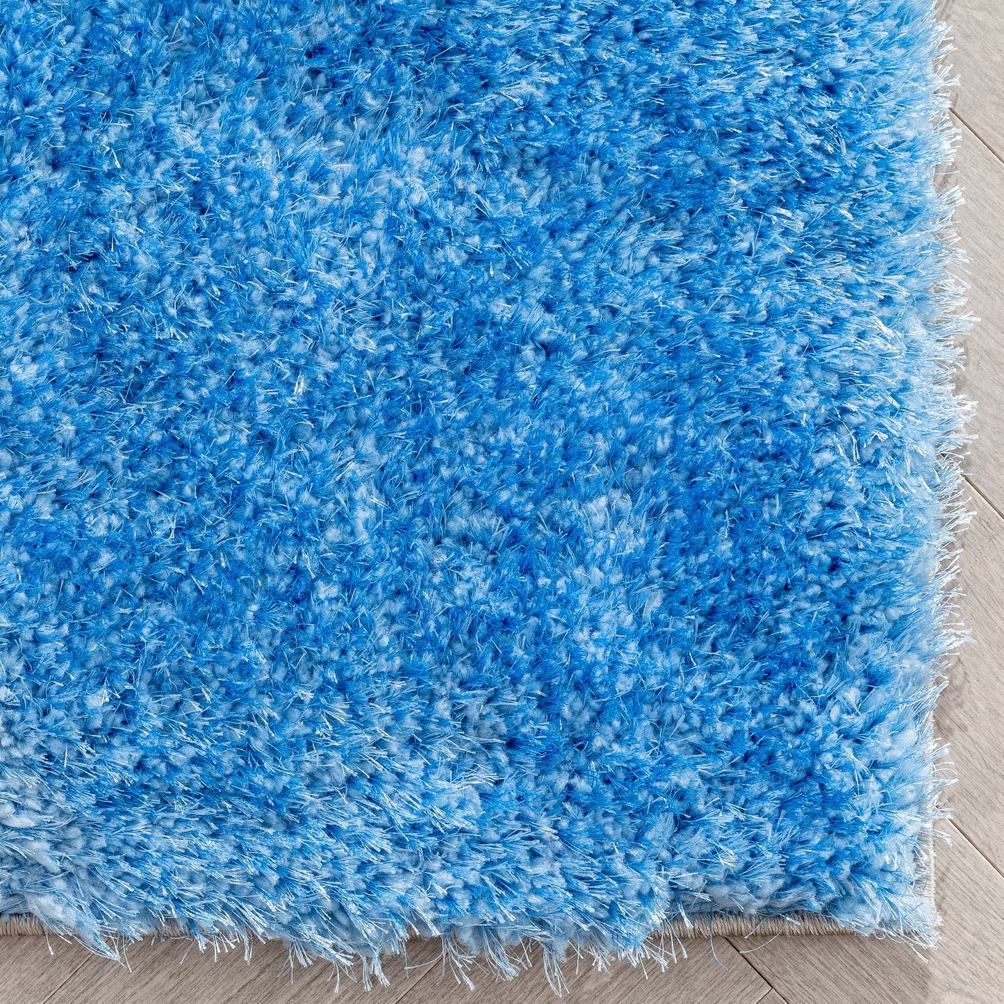 Remi Contemporary Geometric Boxes 3D Textured Shag Grey Light Blue Rug LOL-27